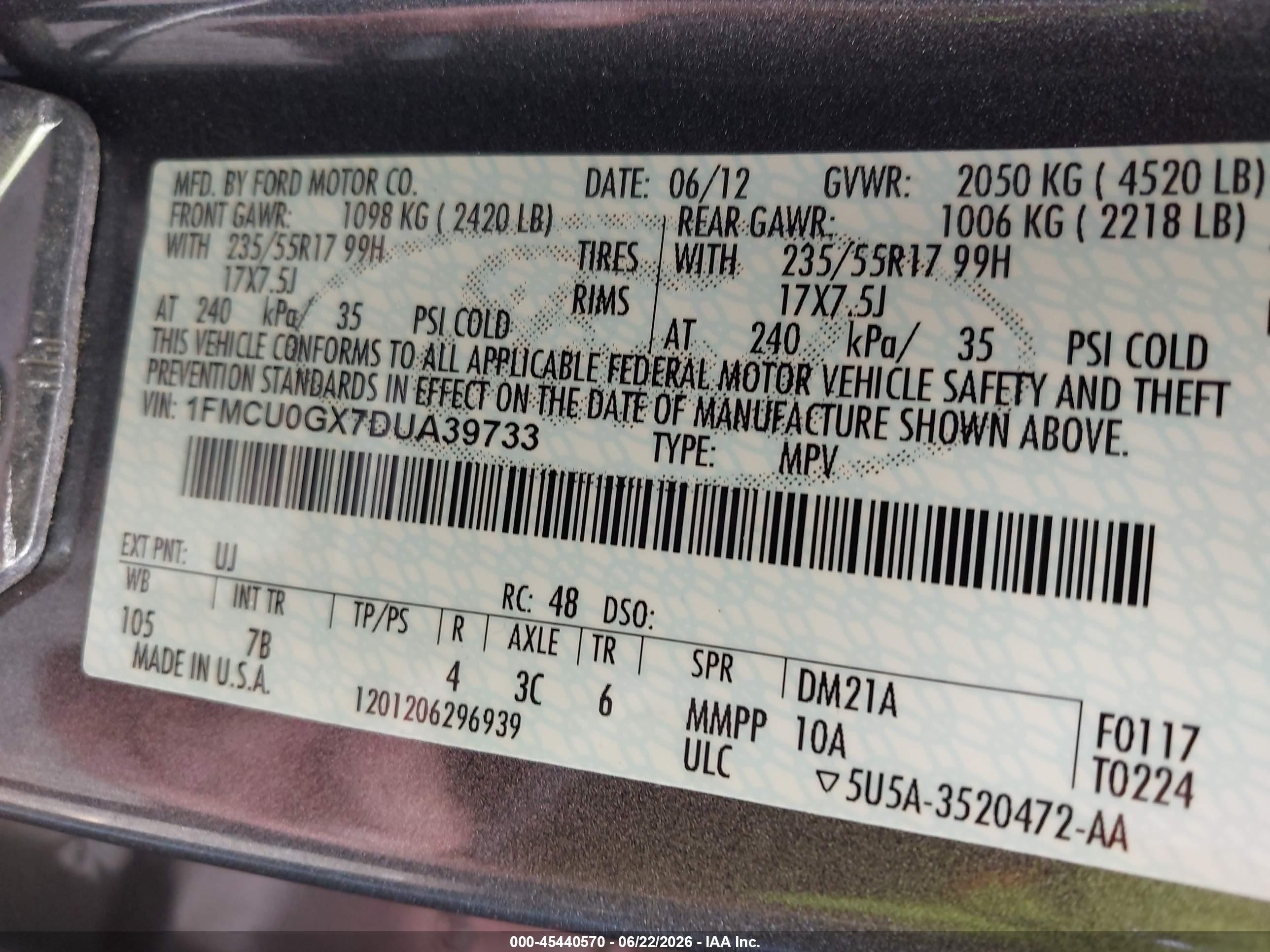 2013 Ford Escape Se Gray vin: 1FMCU0GX7DUA39733