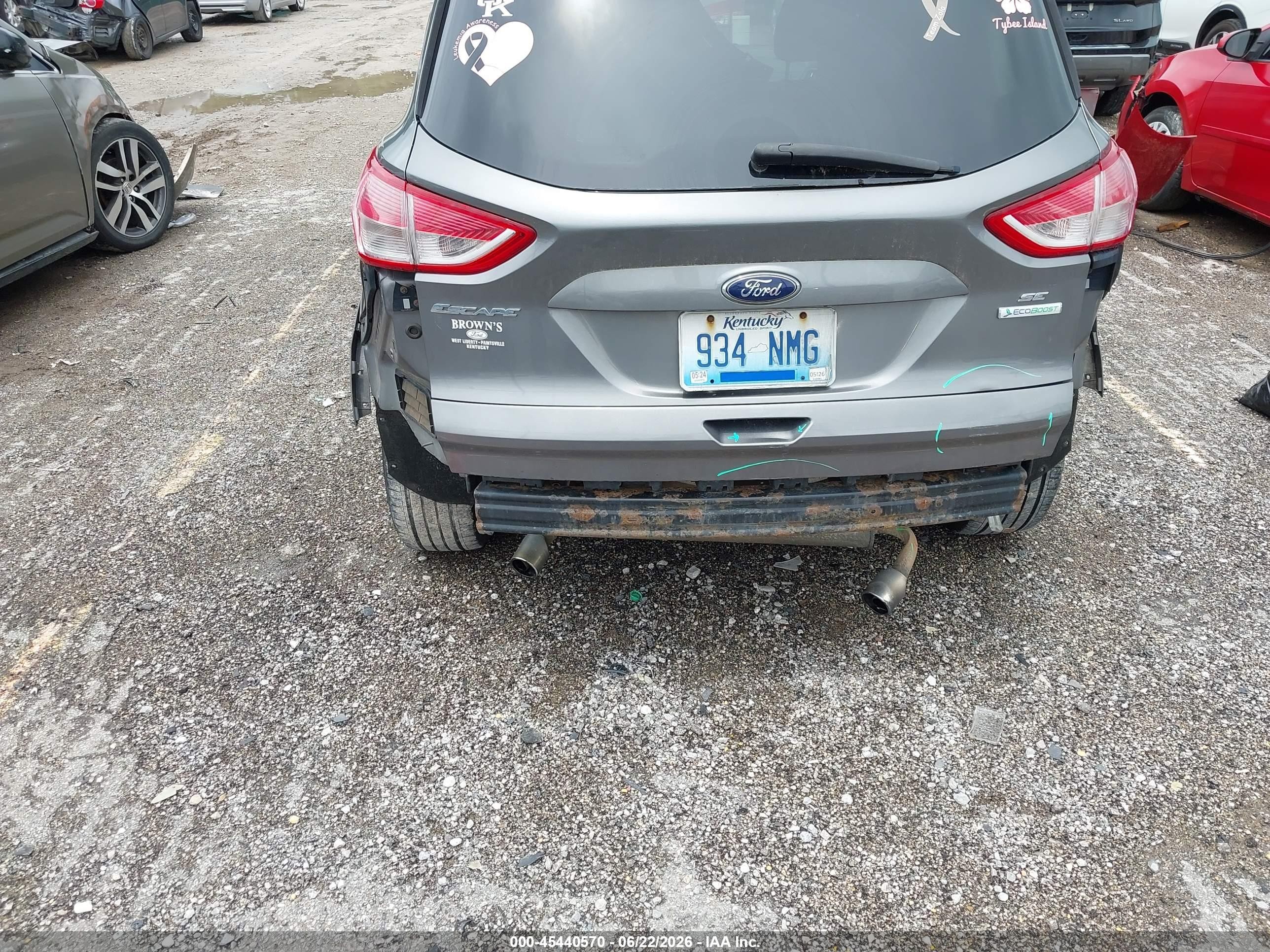 2013 Ford Escape Se Gray vin: 1FMCU0GX7DUA39733