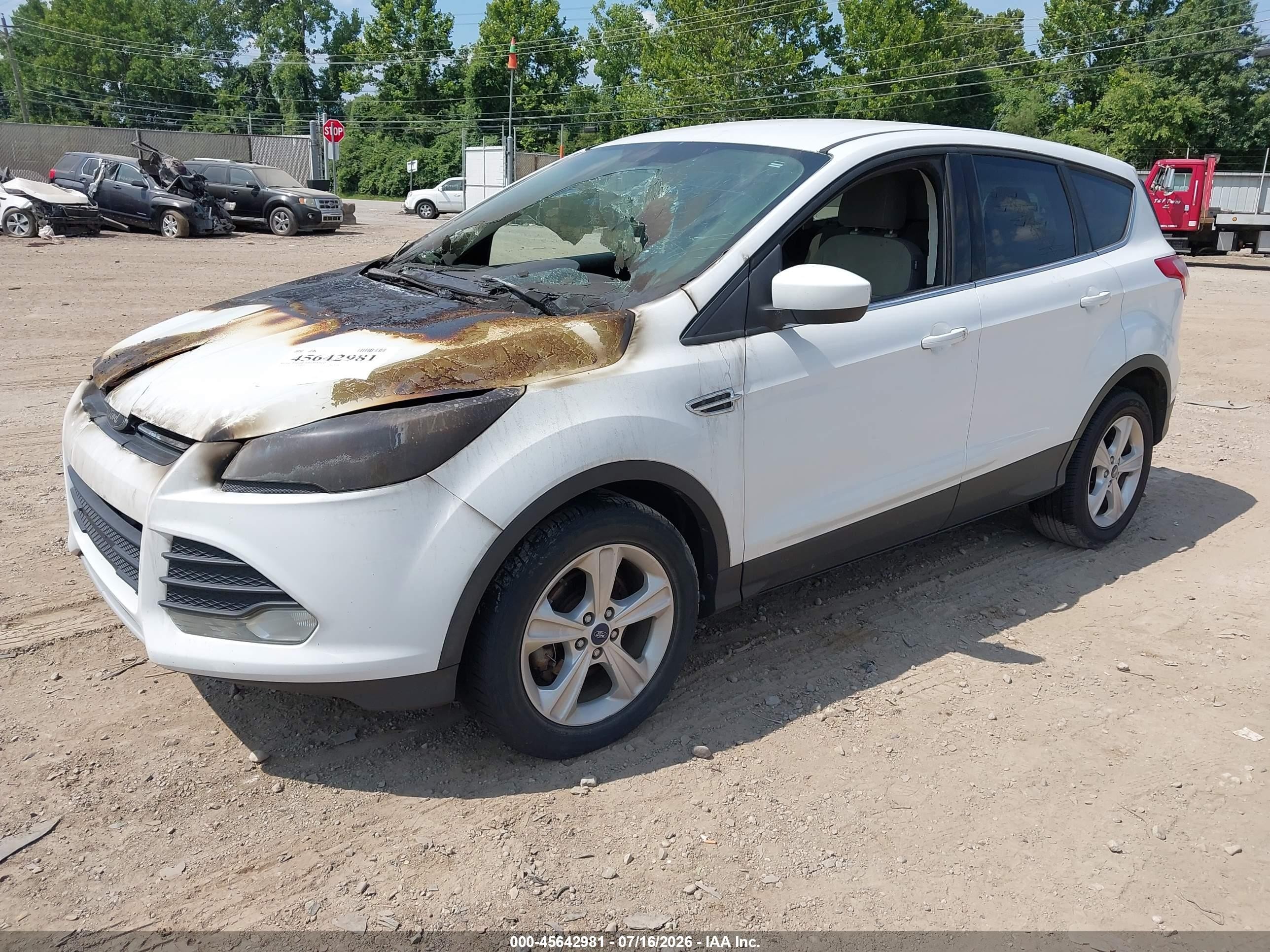2013 Ford Escape Se White vin: 1FMCU0GX7DUA73977