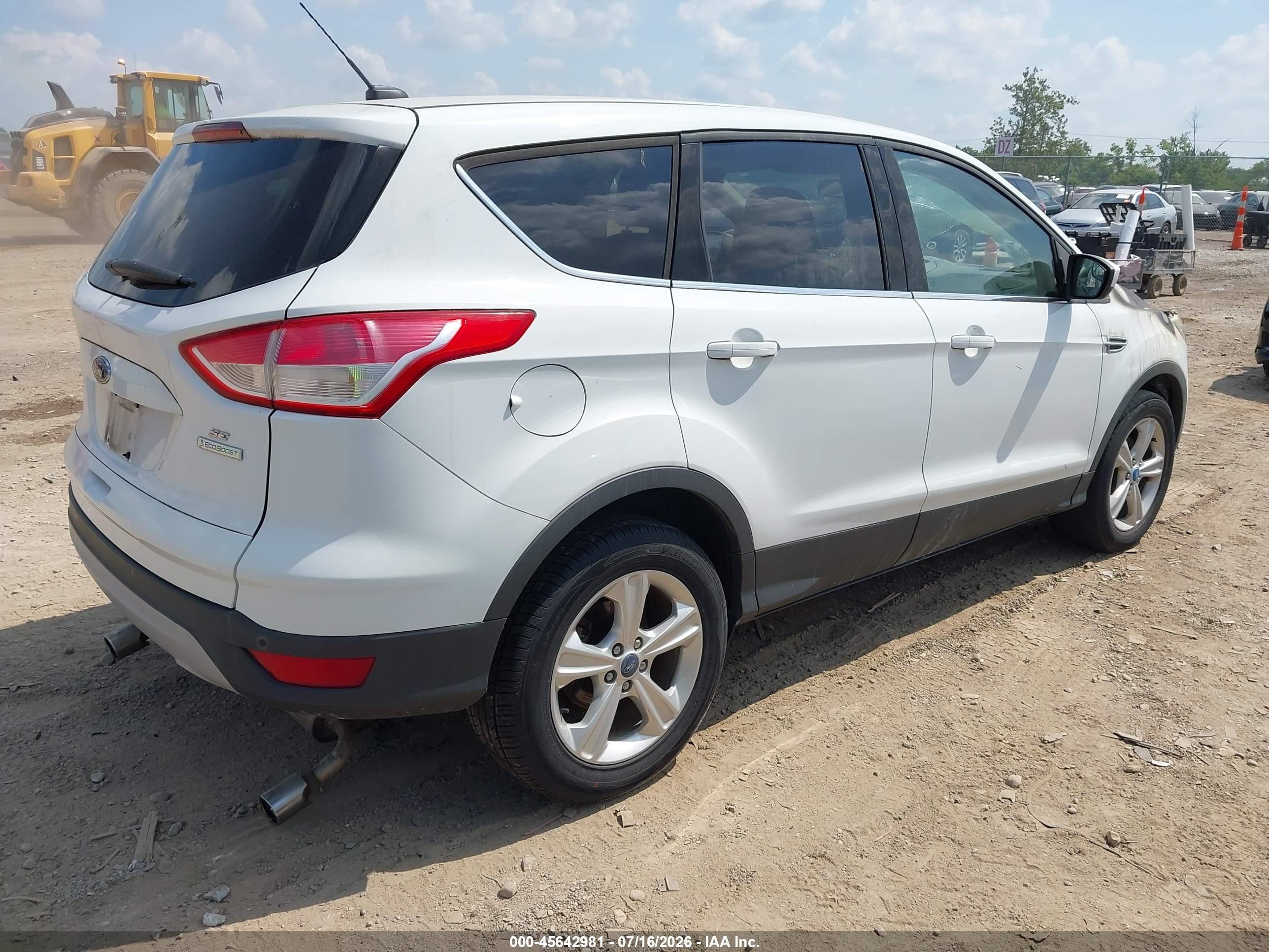 2013 Ford Escape Se White vin: 1FMCU0GX7DUA73977