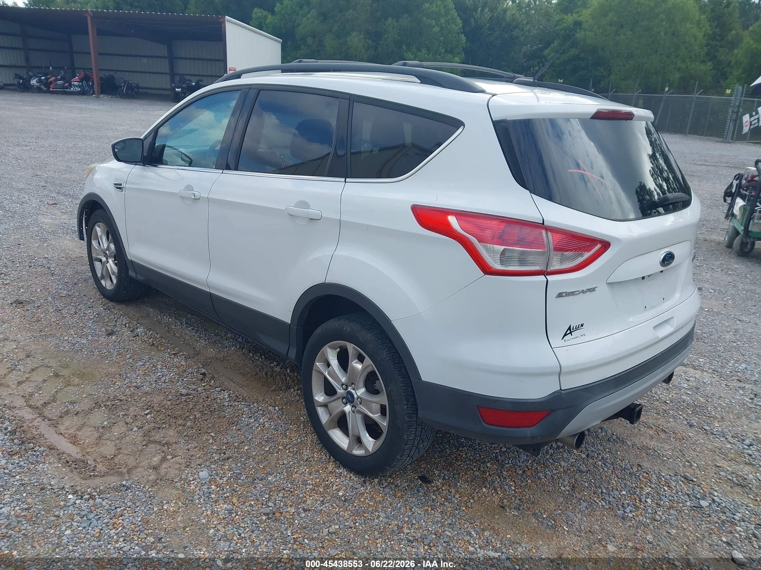 2013 Ford Escape Se White vin: 1FMCU0GX7DUA91010