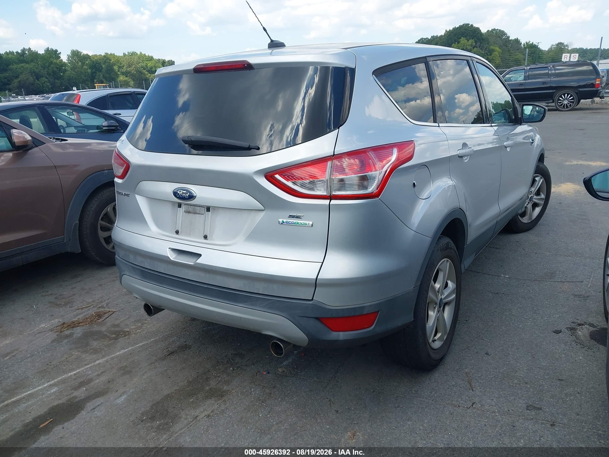 2013 Ford Escape Se Silver vin: 1FMCU0GX7DUB38679