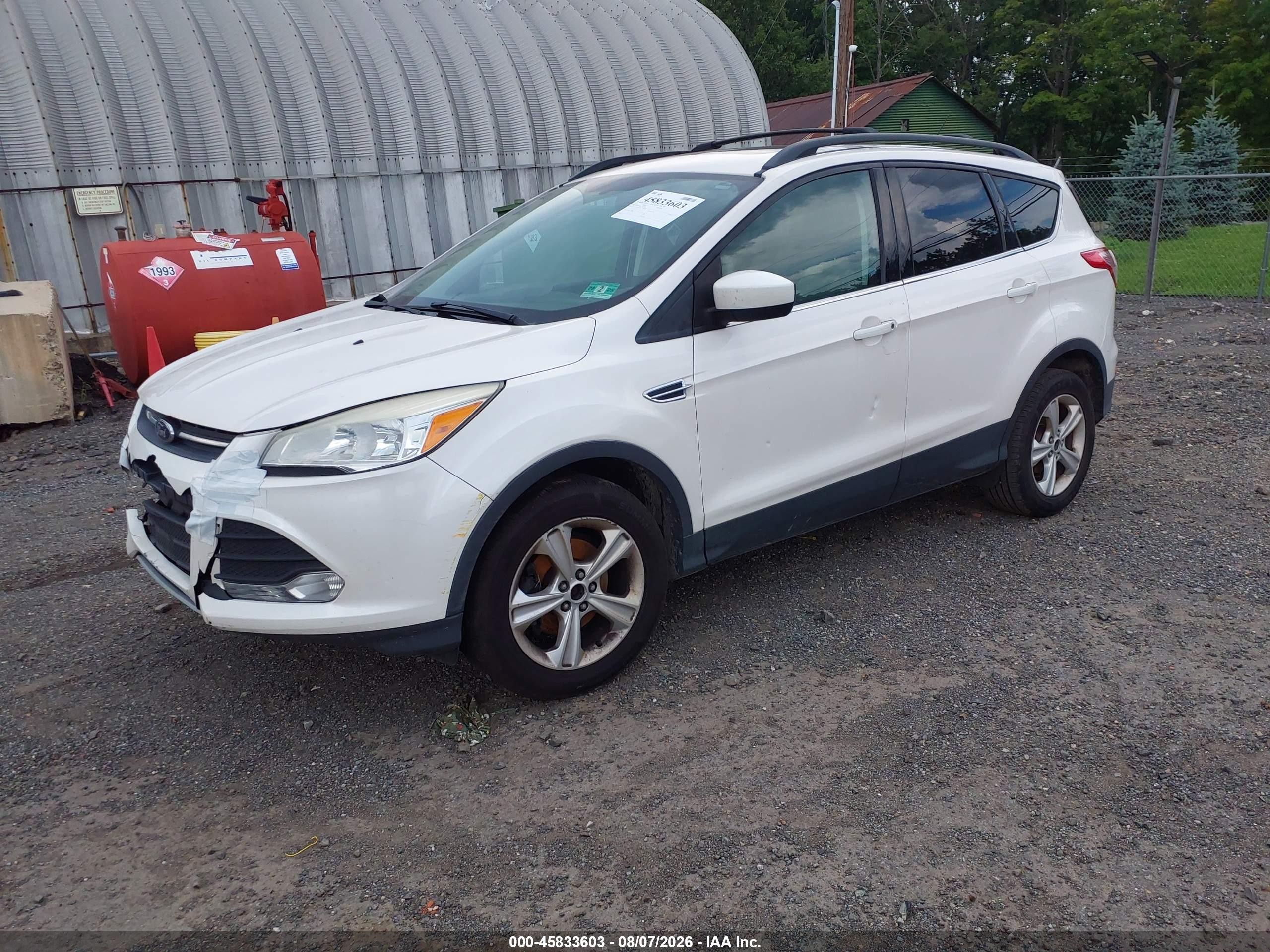 2013 Ford Escape Se White vin: 1FMCU0GX7DUC30858