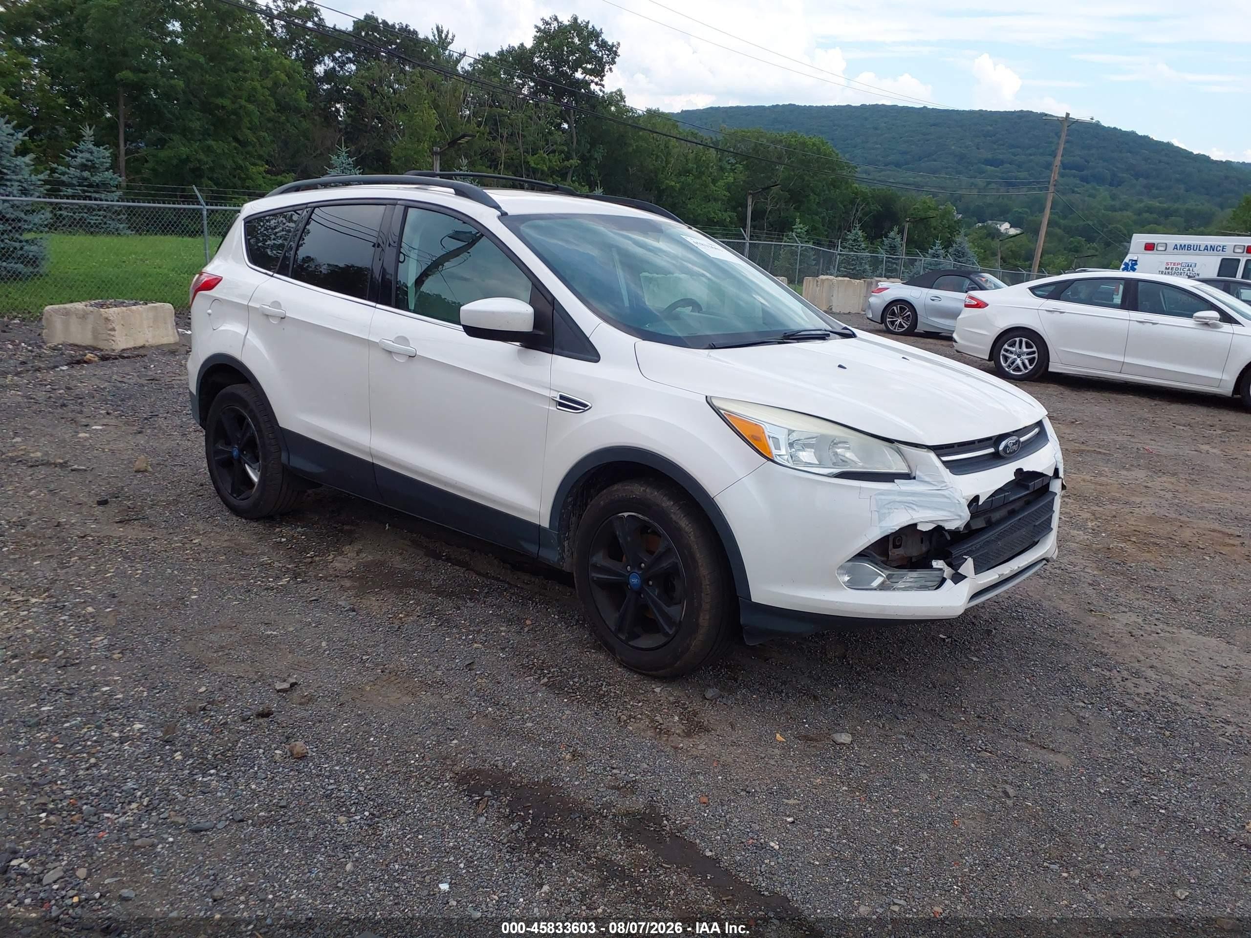 2013 Ford Escape Se White vin: 1FMCU0GX7DUC30858