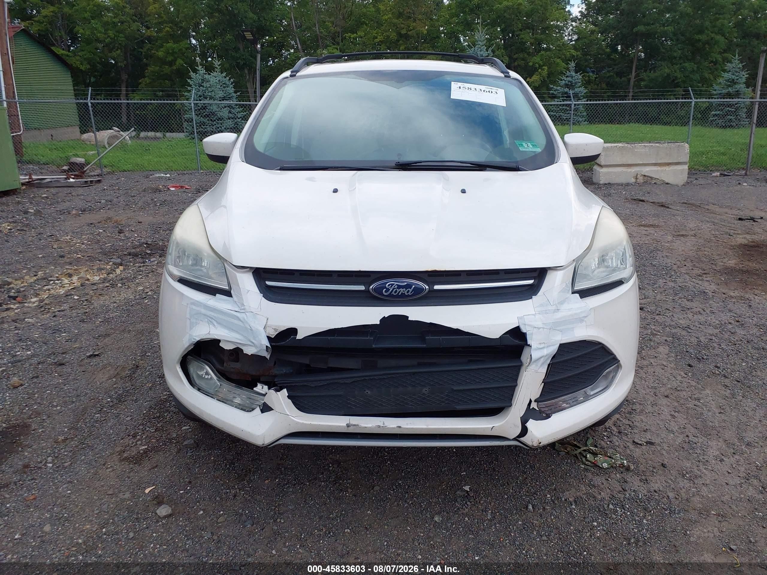 2013 Ford Escape Se White vin: 1FMCU0GX7DUC30858