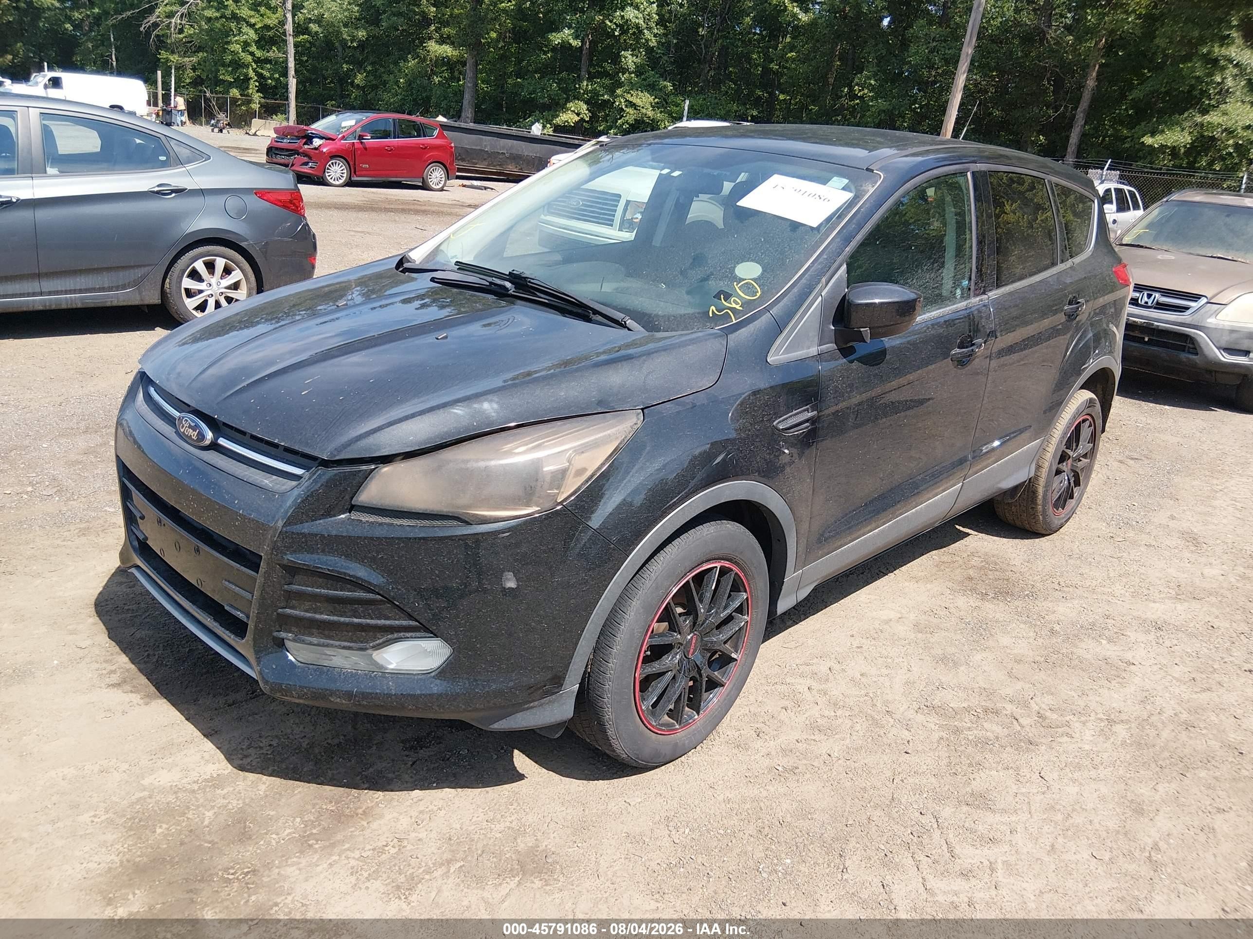 2014 Ford Escape Se Black vin: 1FMCU0GX7EUA20388