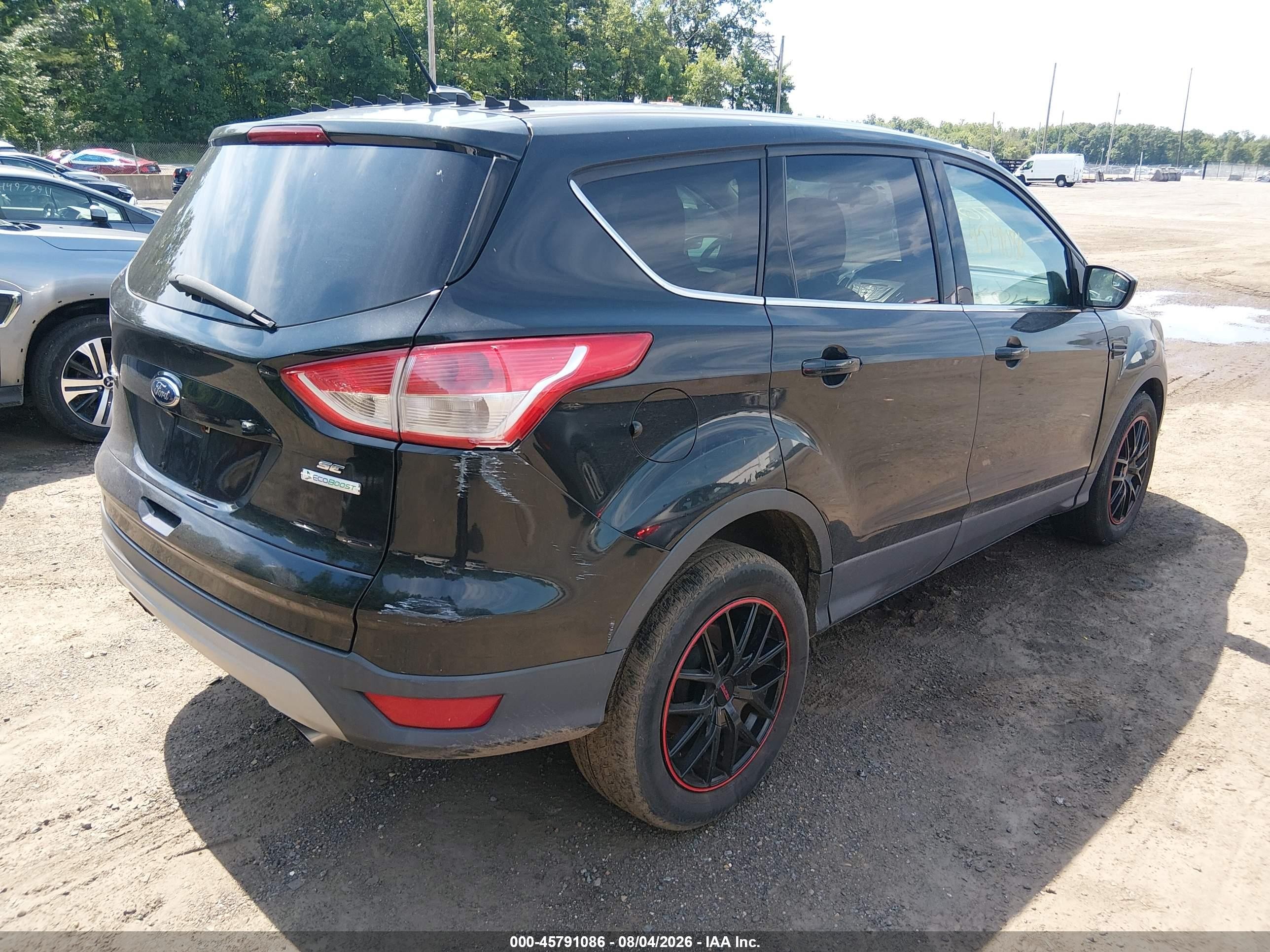 2014 Ford Escape Se Black vin: 1FMCU0GX7EUA20388