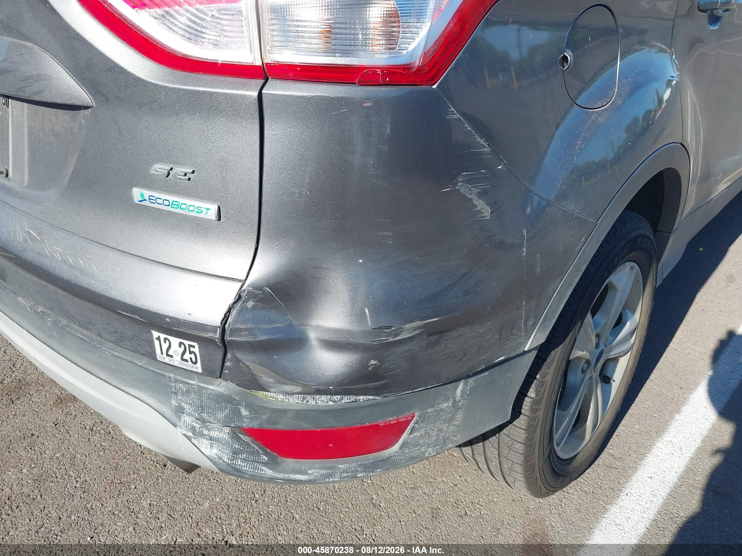 2014 Ford Escape Se Gray vin: 1FMCU0GX7EUB72901