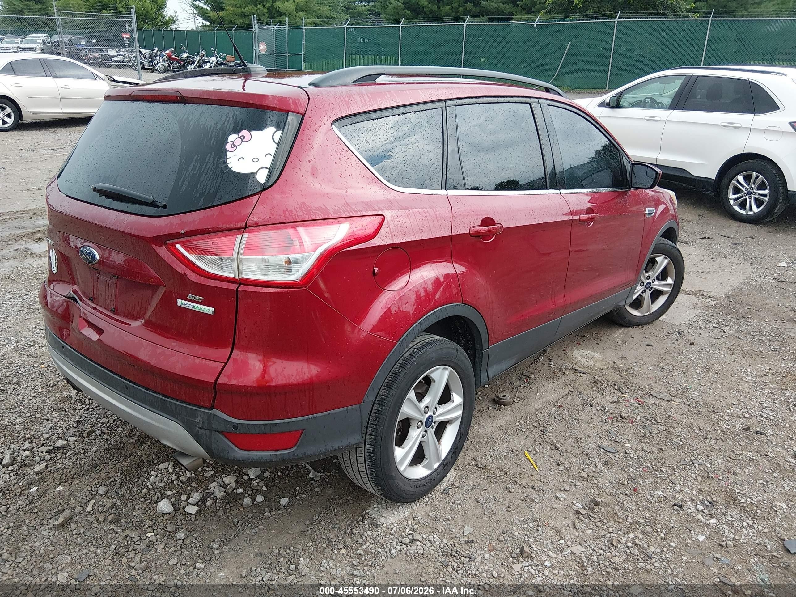 2014 Ford Escape Se Red vin: 1FMCU0GX7EUB93134