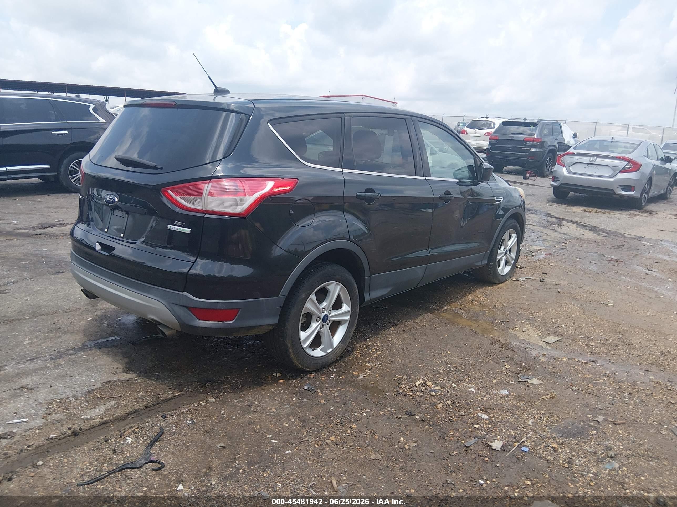 2014 Ford Escape Se Black vin: 1FMCU0GX7EUC68642