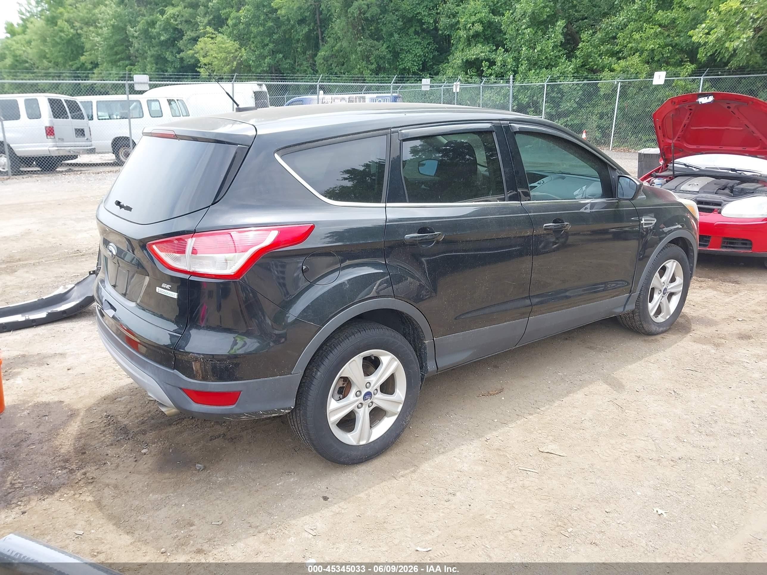 2014 Ford Escape Se Black vin: 1FMCU0GX7EUD16284