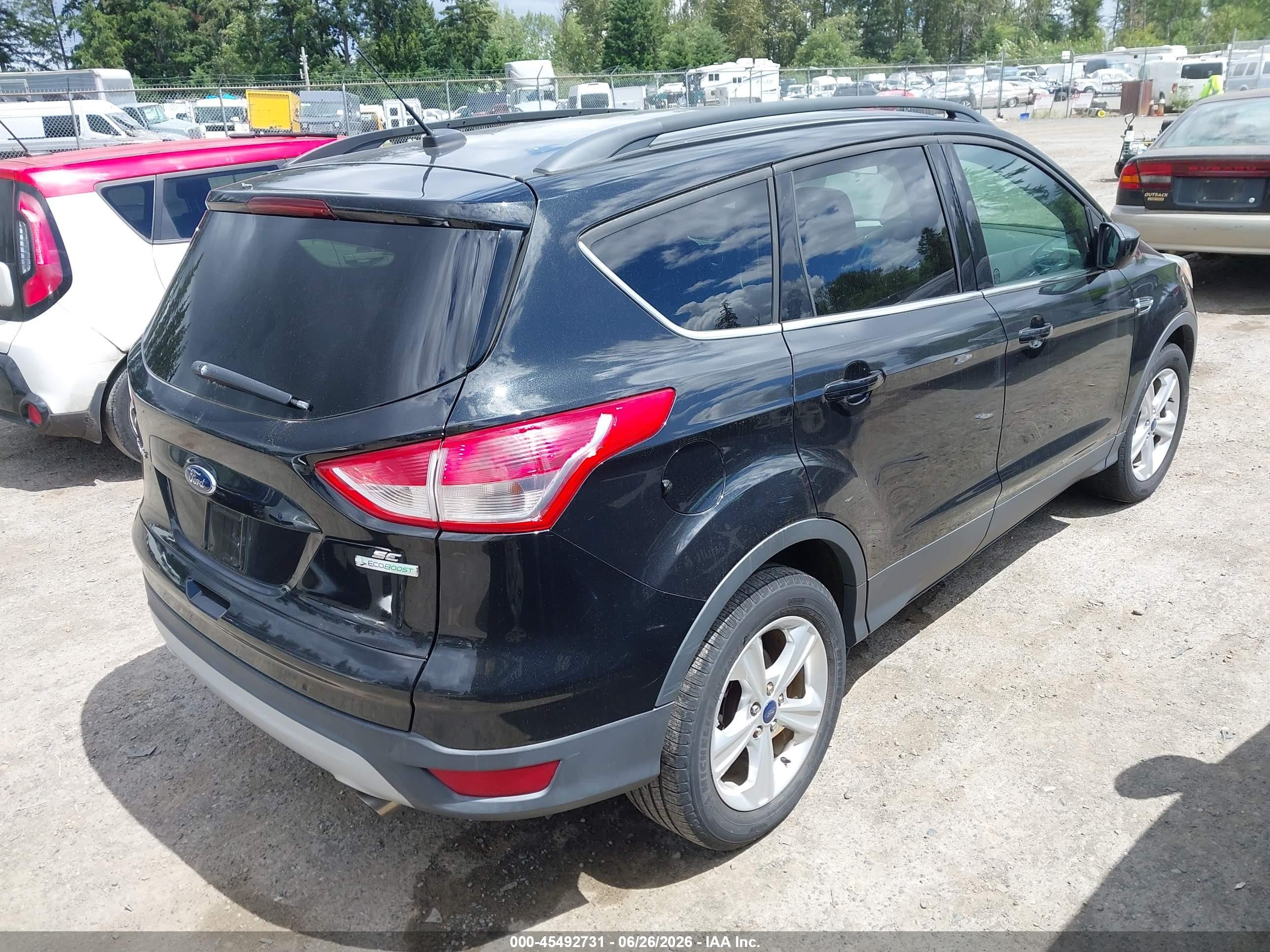 2015 Ford Escape Se Black vin: 1FMCU0GX7FUC17787