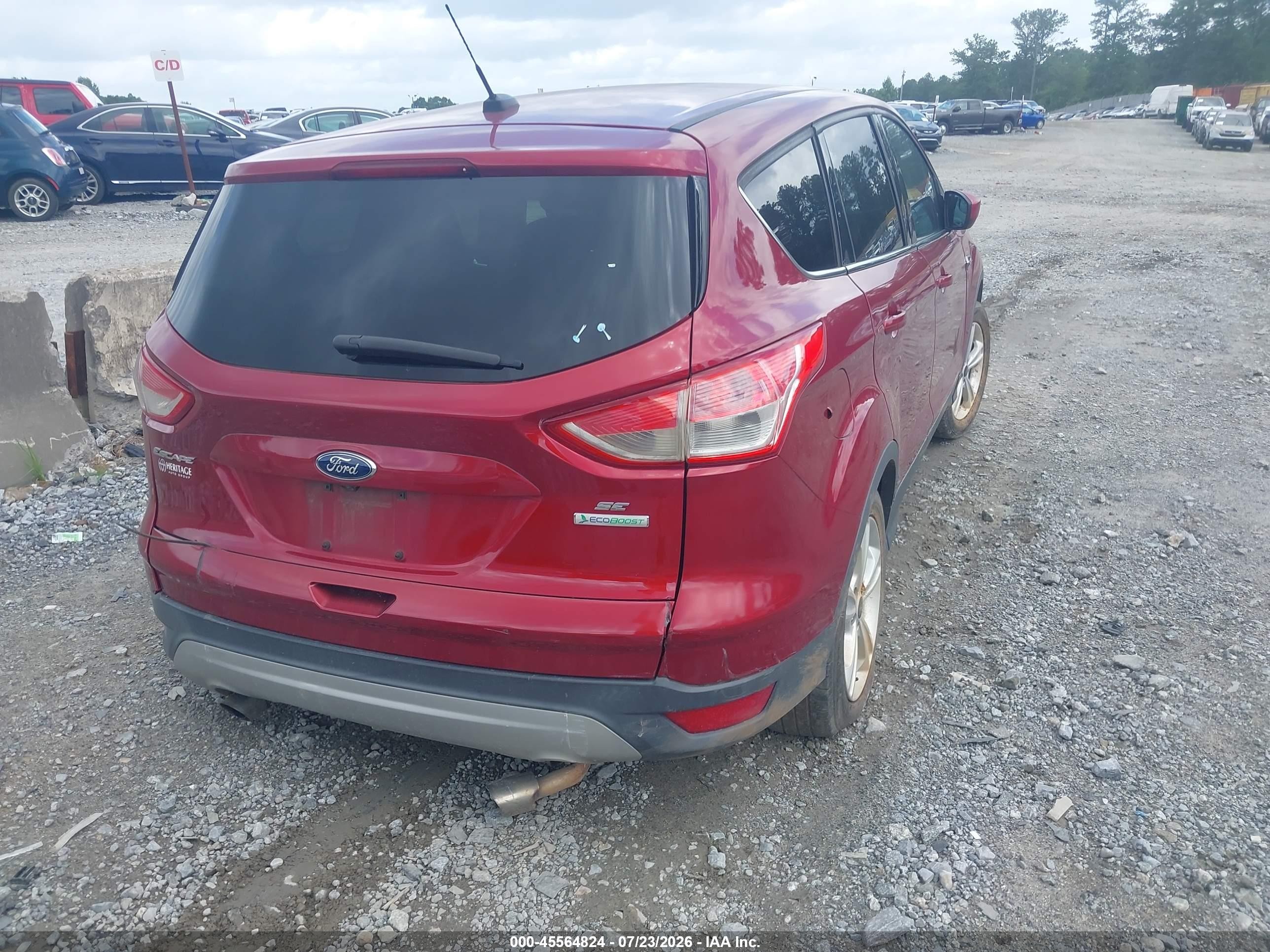 2015 Ford Escape Se Red vin: 1FMCU0GX7FUC19846