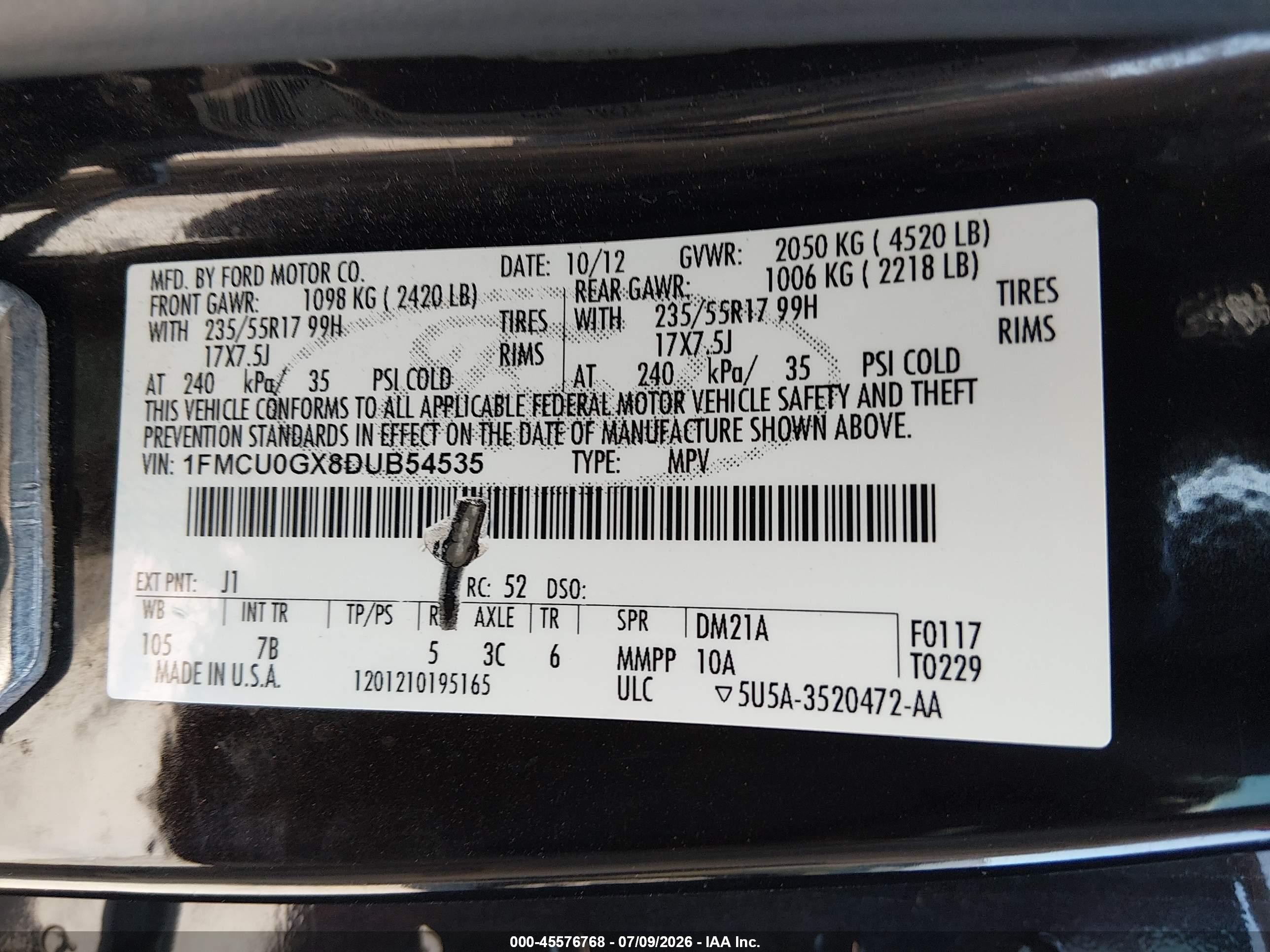 2013 Ford Escape Se Brown vin: 1FMCU0GX8DUB54535