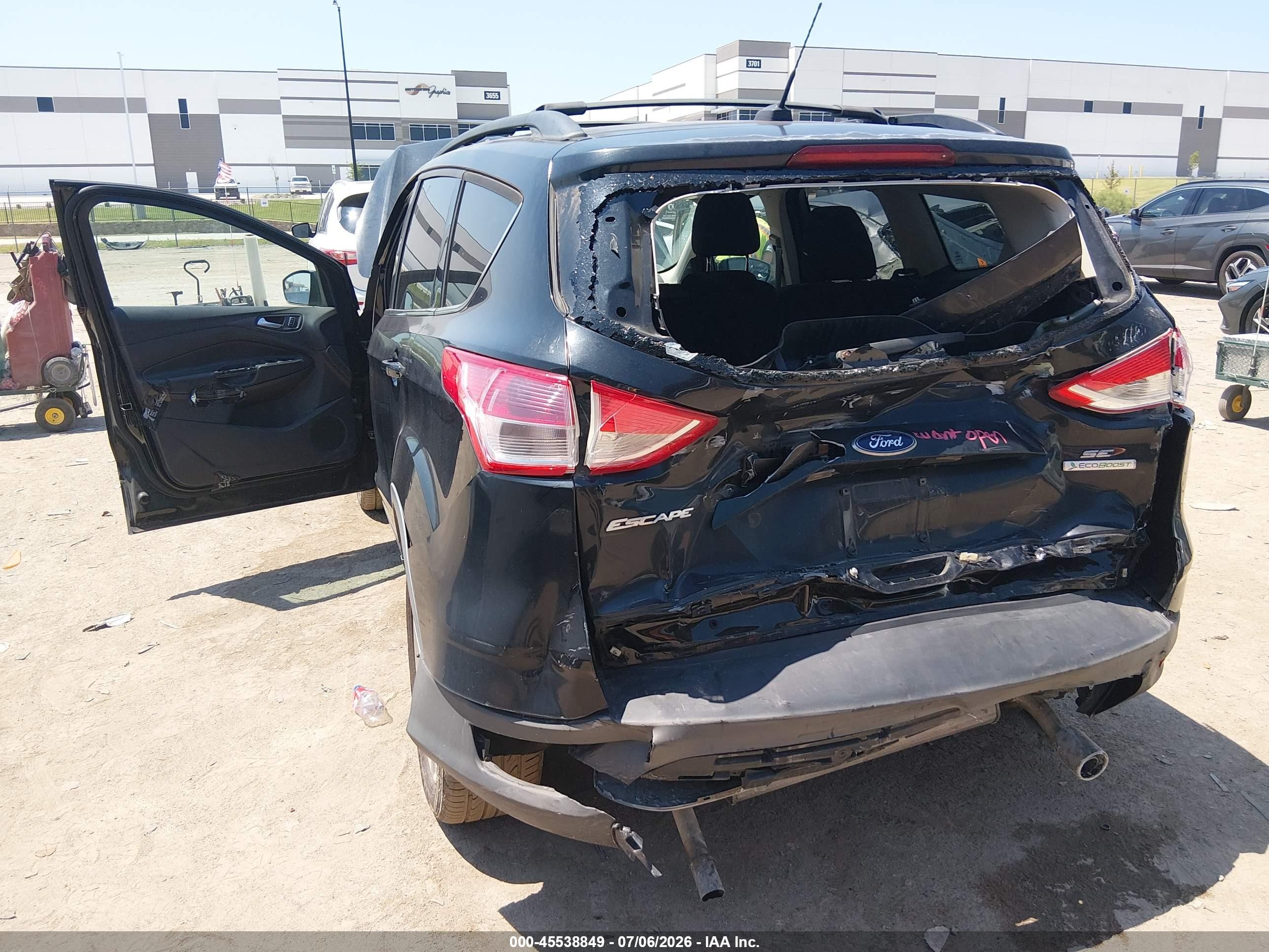 2013 Ford Escape Se Black vin: 1FMCU0GX8DUC59334