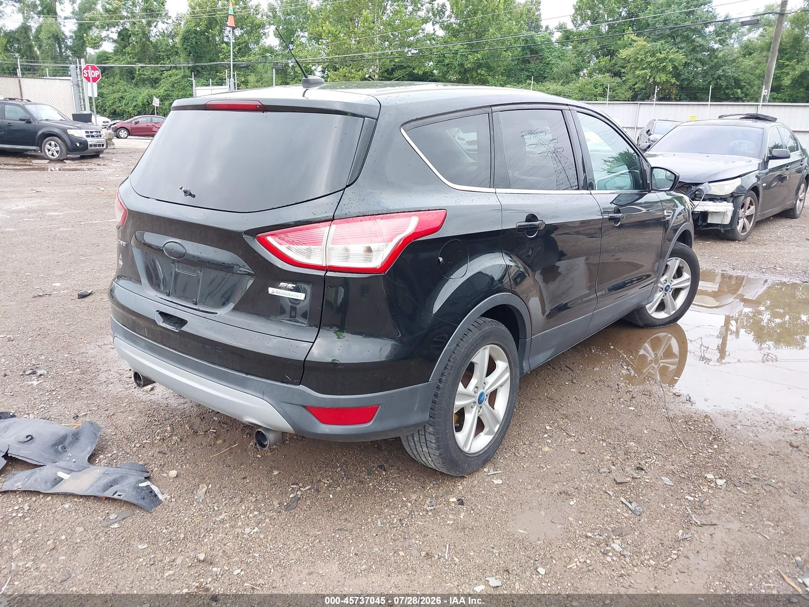 2013 Ford Escape Se Black vin: 1FMCU0GX8DUC84282