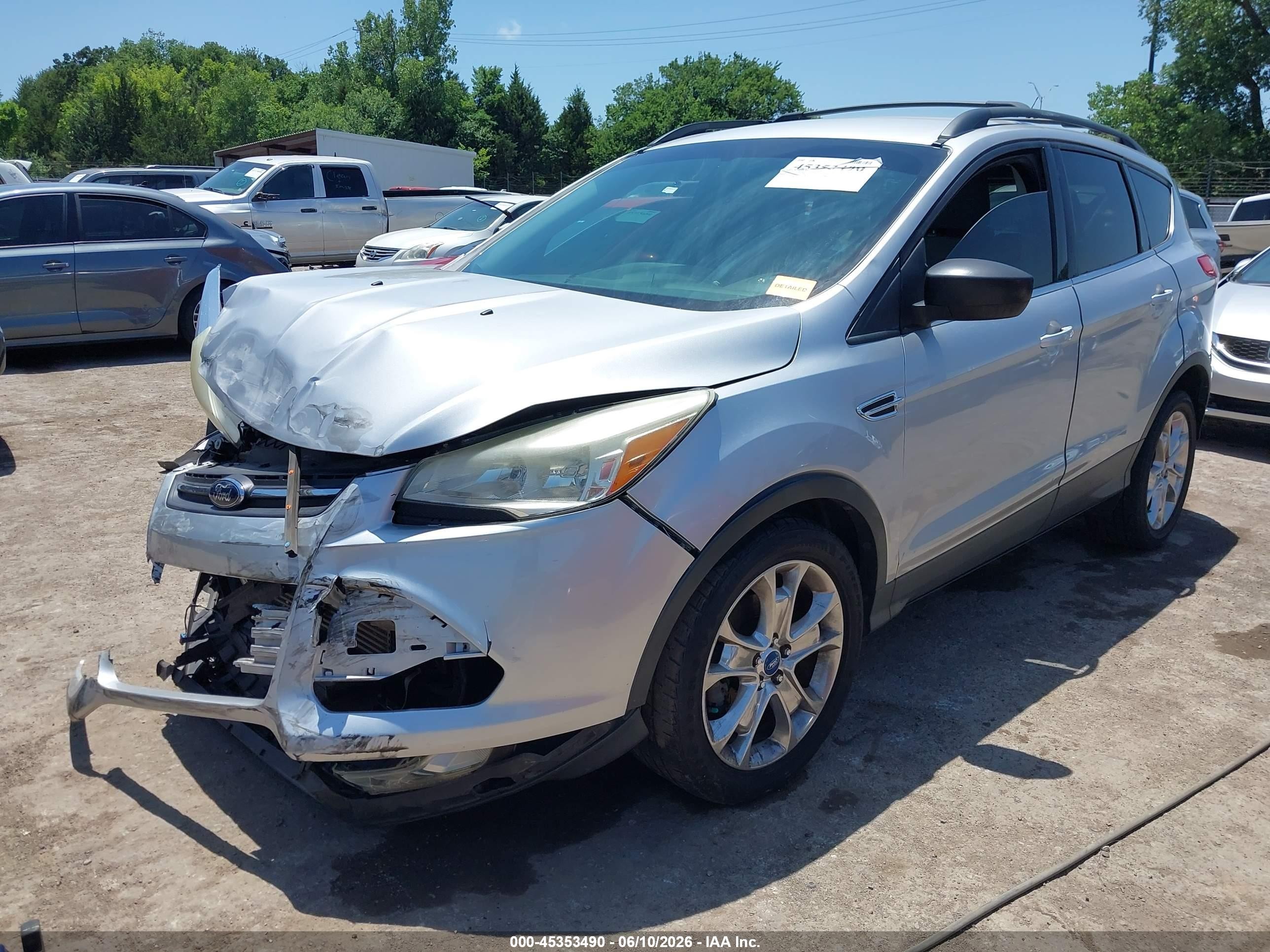 2013 Ford Escape Se Silver vin: 1FMCU0GX8DUC85707