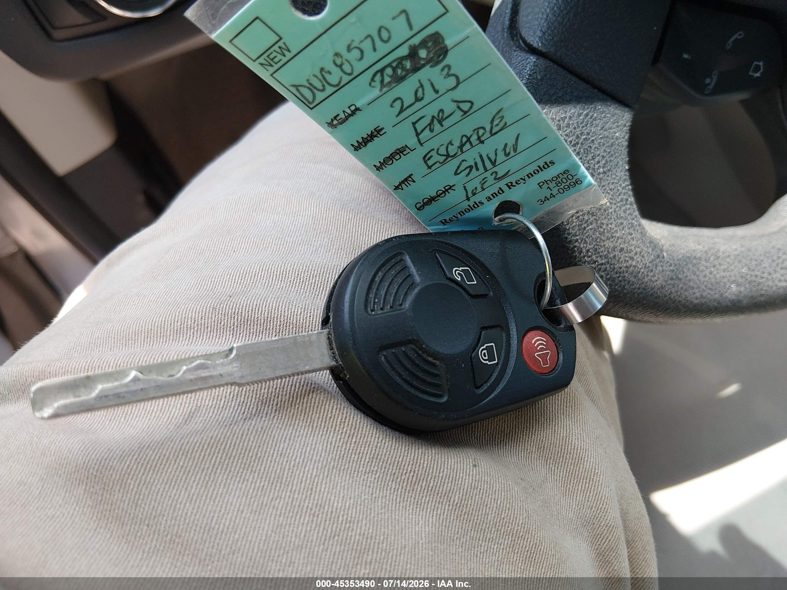 2013 Ford Escape Se Silver vin: 1FMCU0GX8DUC85707