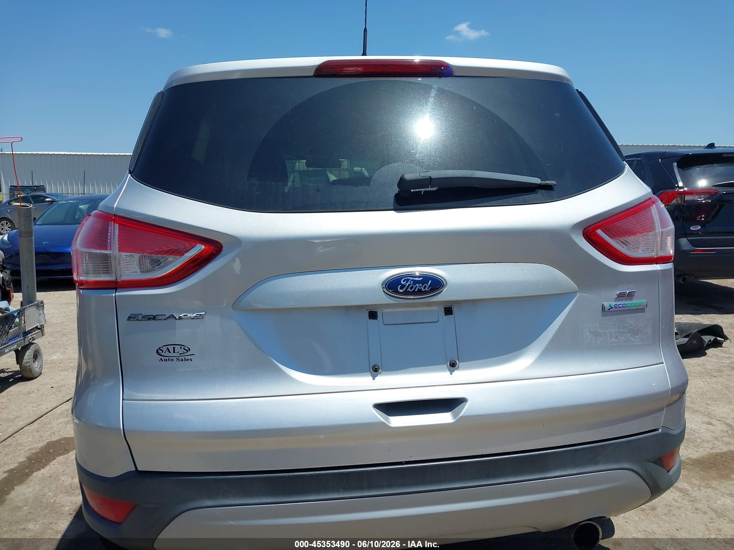 2013 Ford Escape Se Silver vin: 1FMCU0GX8DUC85707