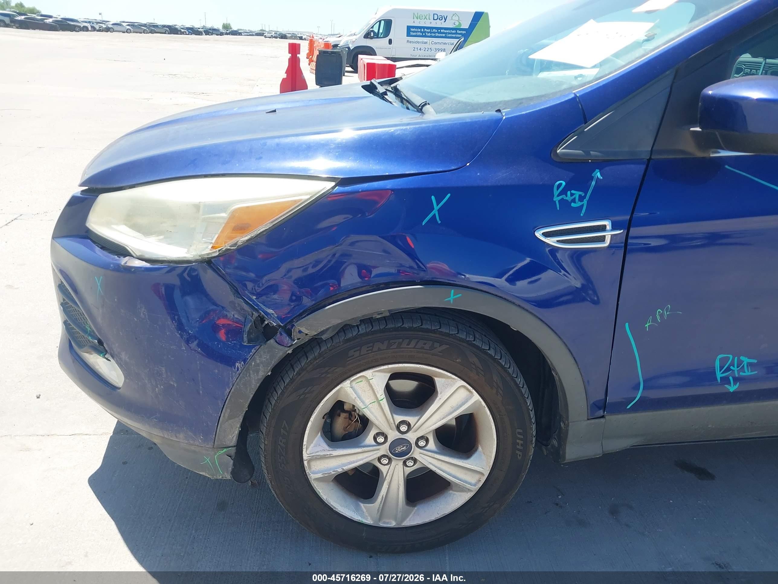 2013 Ford Escape Se Blue vin: 1FMCU0GX8DUD68666