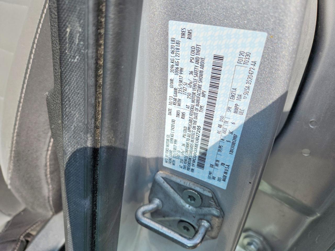 2014 Ford Escape Se Silver vin: 1FMCU0GX8EUB27255