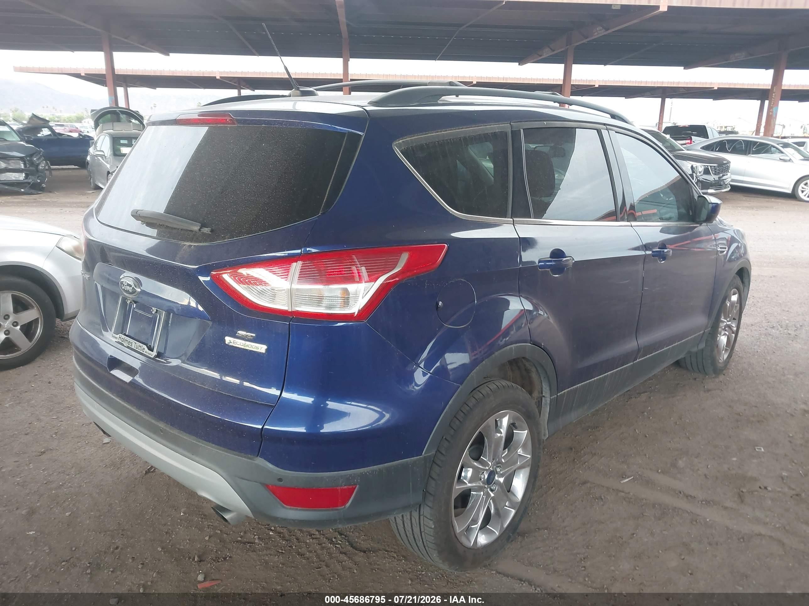 2014 Ford Escape Se Blue vin: 1FMCU0GX8EUB80652