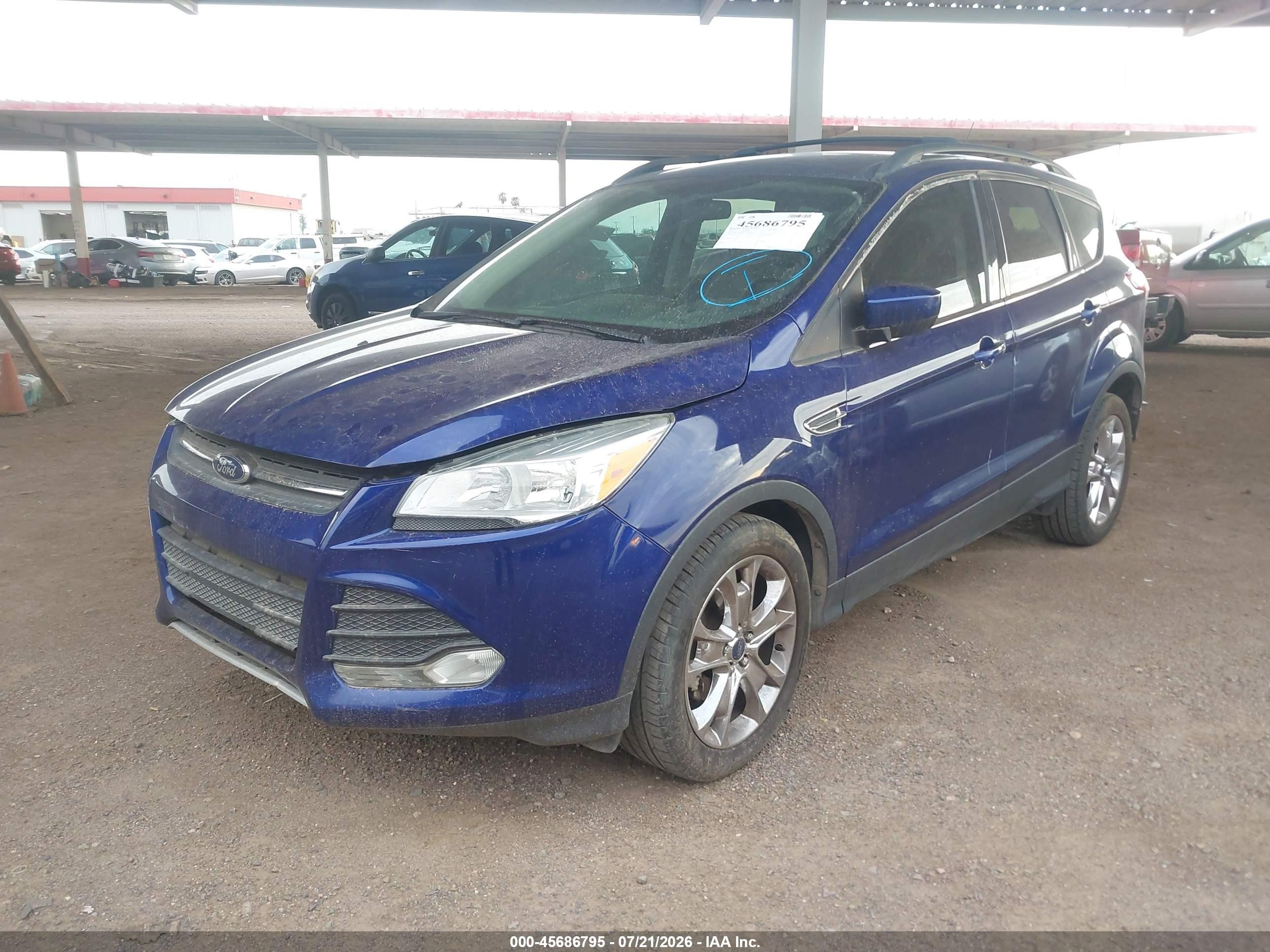 2014 Ford Escape Se Blue vin: 1FMCU0GX8EUB80652
