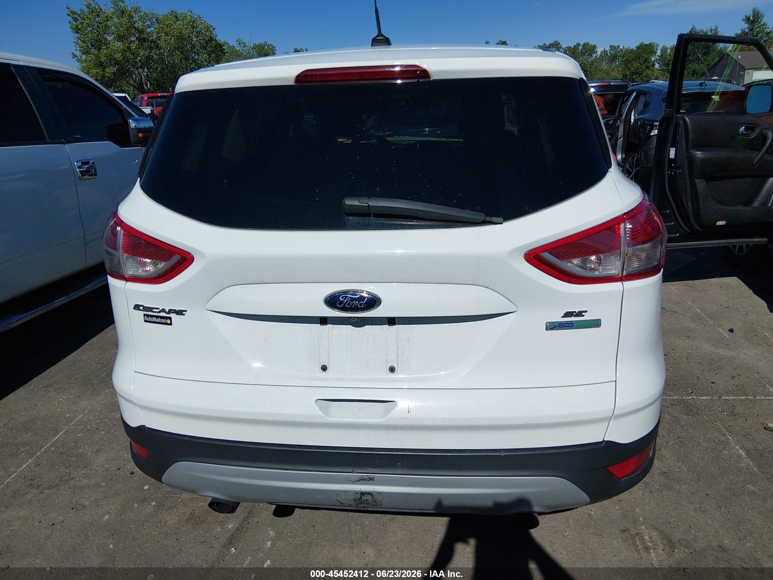 2014 Ford Escape Se White vin: 1FMCU0GX8EUD49763