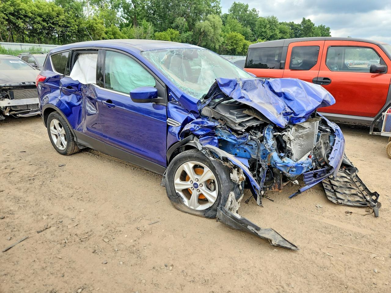 2014 Ford Escape Se Blue vin: 1FMCU0GX8EUE11355