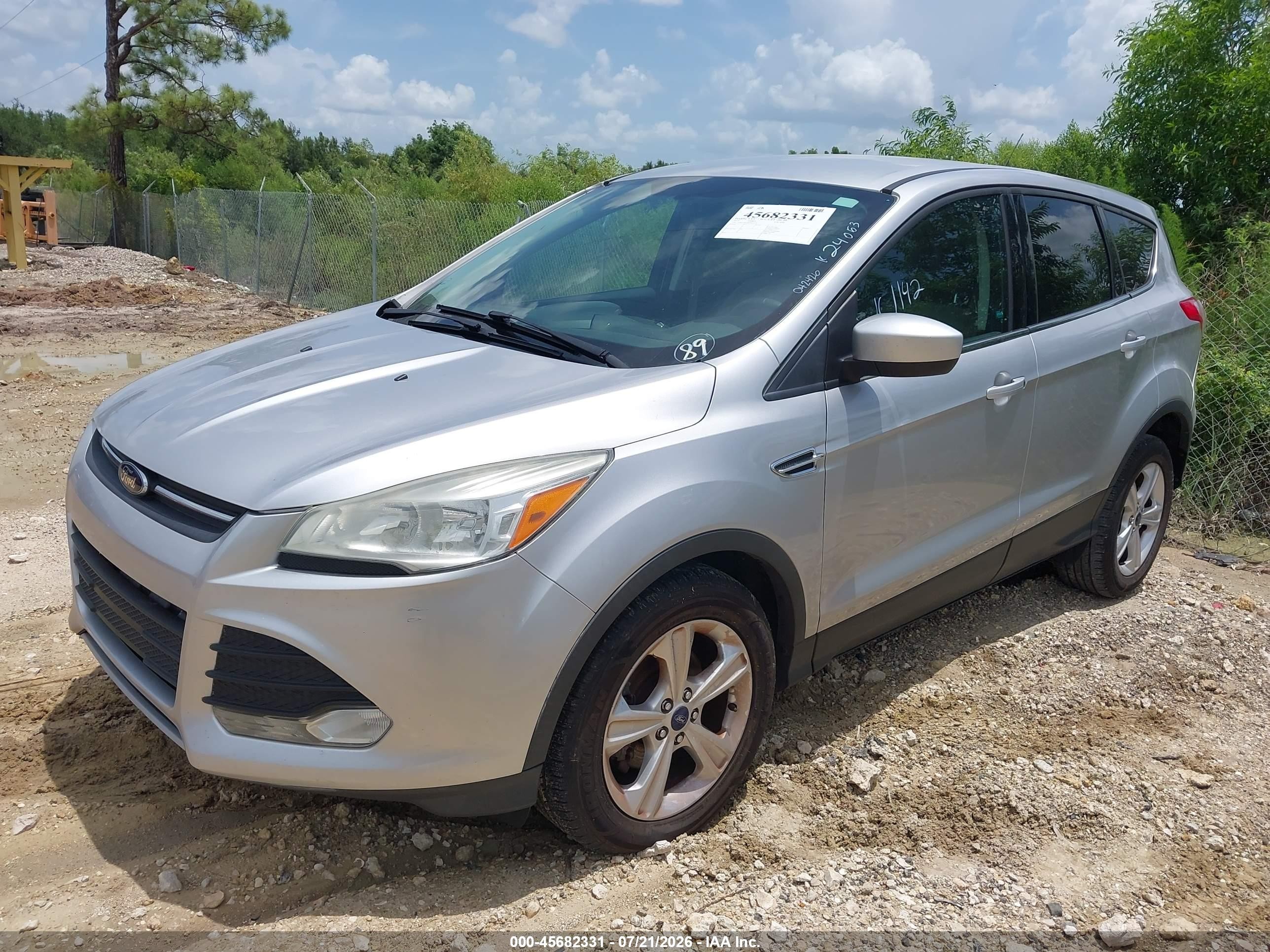 2014 Ford Escape Se Silver vin: 1FMCU0GX8EUE21142