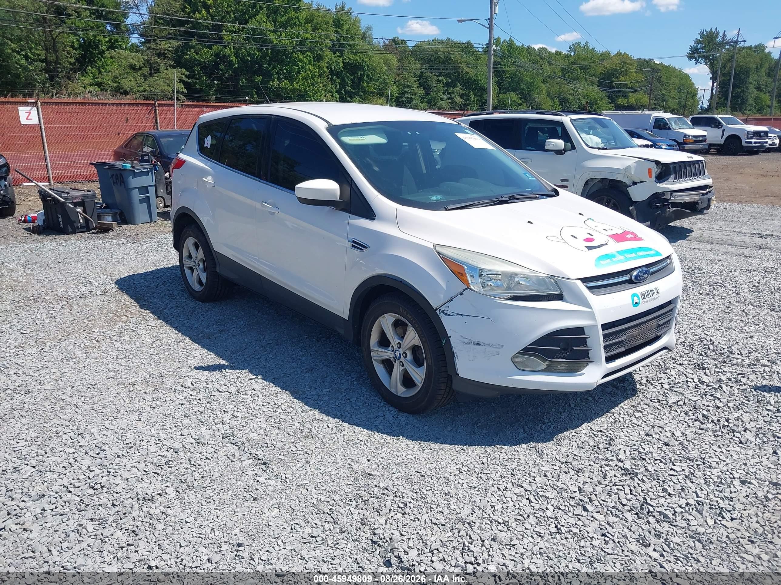 2015 Ford Escape Se White vin: 1FMCU0GX8FUB59964