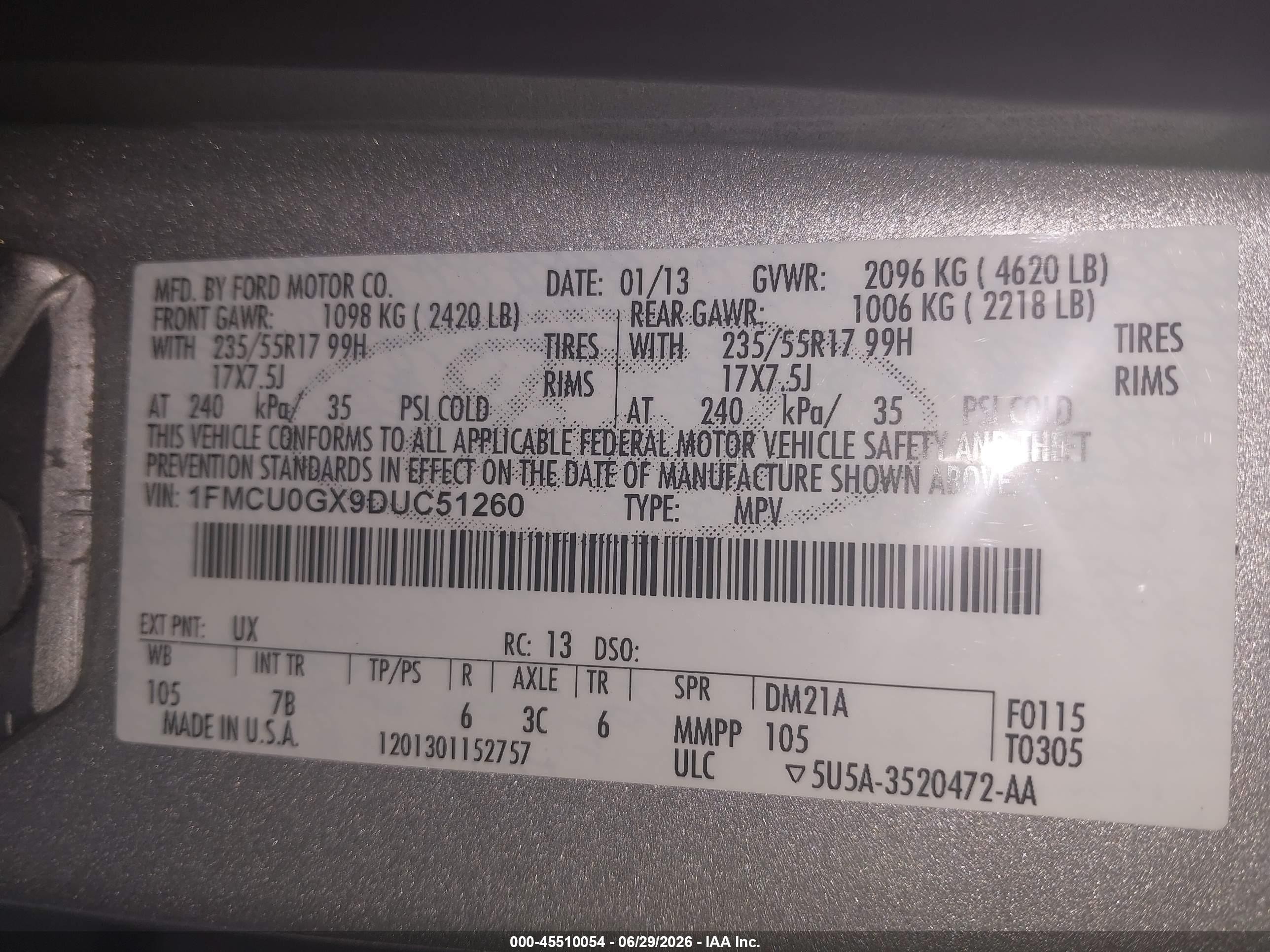 2013 Ford Escape Se Серебряный vin: 1FMCU0GX9DUC51260