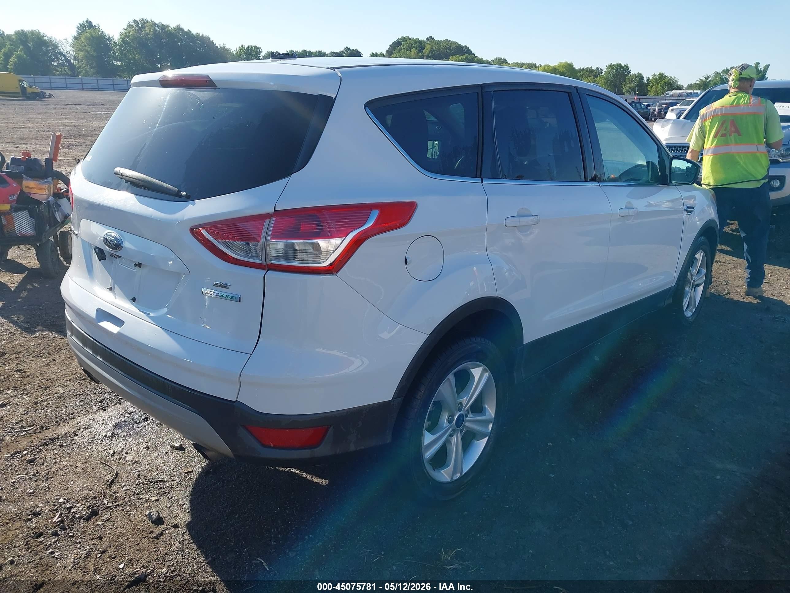 2014 Ford Escape Se White vin: 1FMCU0GX9EUA37726