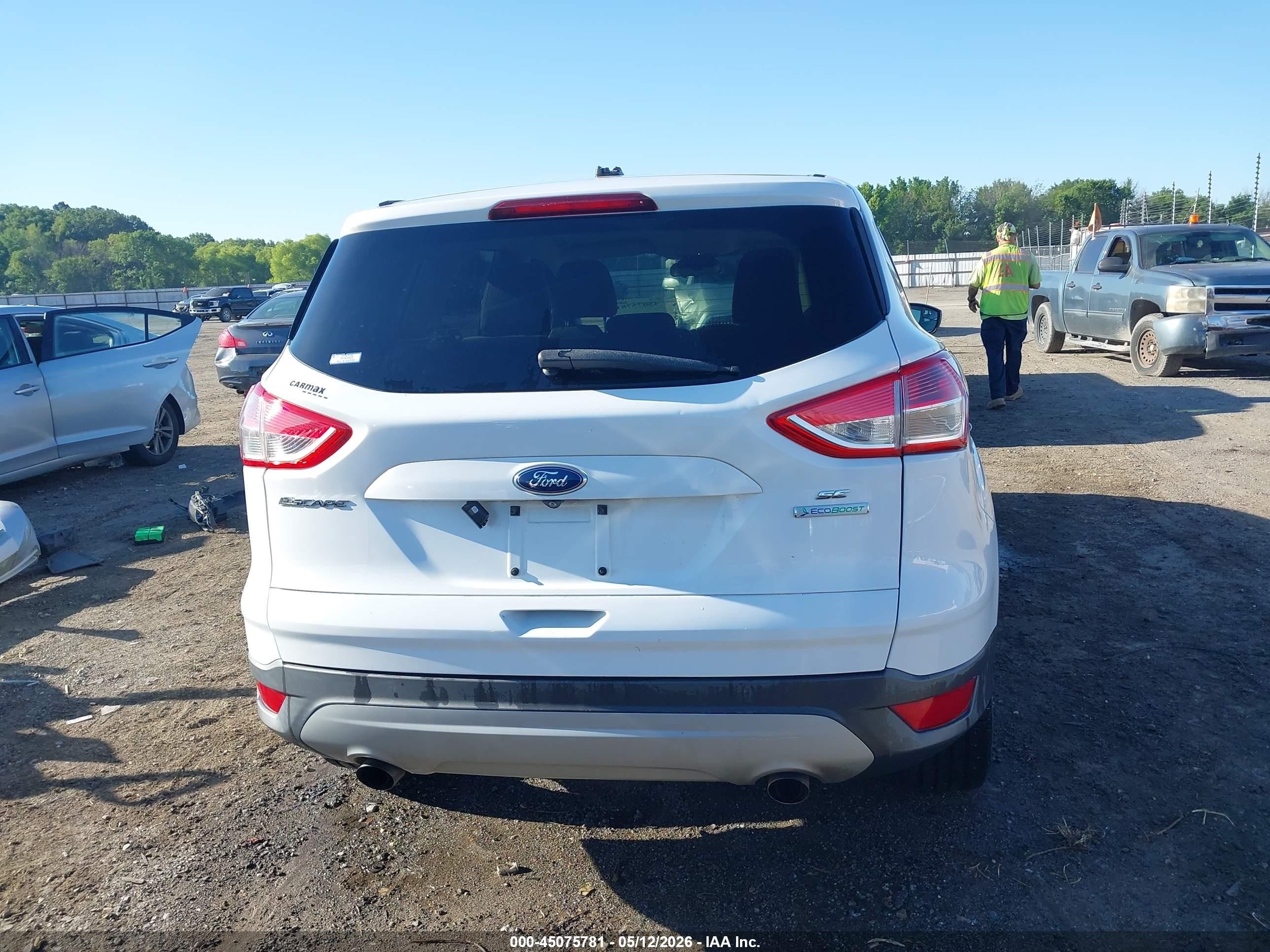 2014 Ford Escape Se White vin: 1FMCU0GX9EUA37726