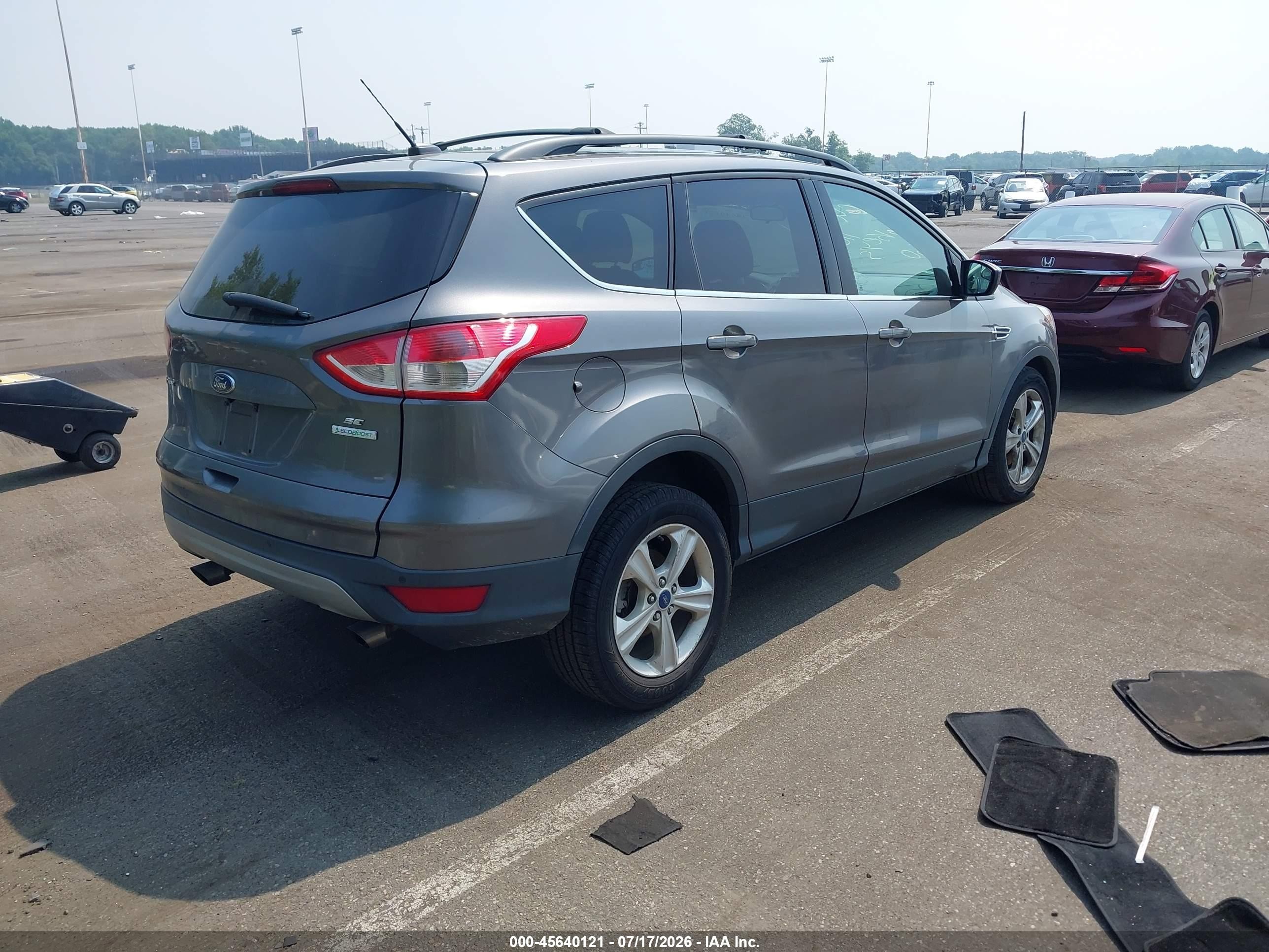 2014 Ford Escape Se Gray vin: 1FMCU0GX9EUA42554