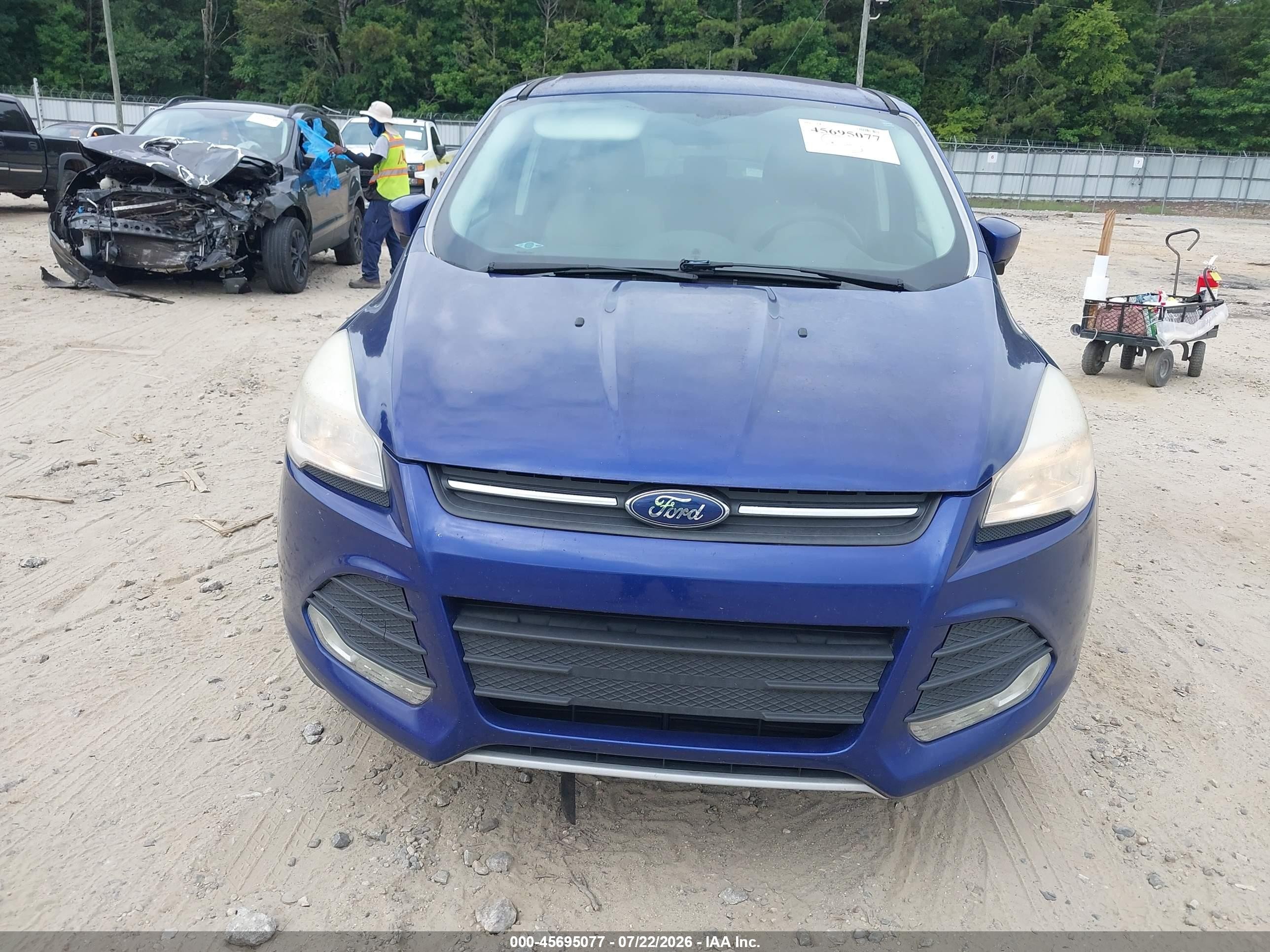 2014 Ford Escape Se Синий vin: 1FMCU0GX9EUC93719