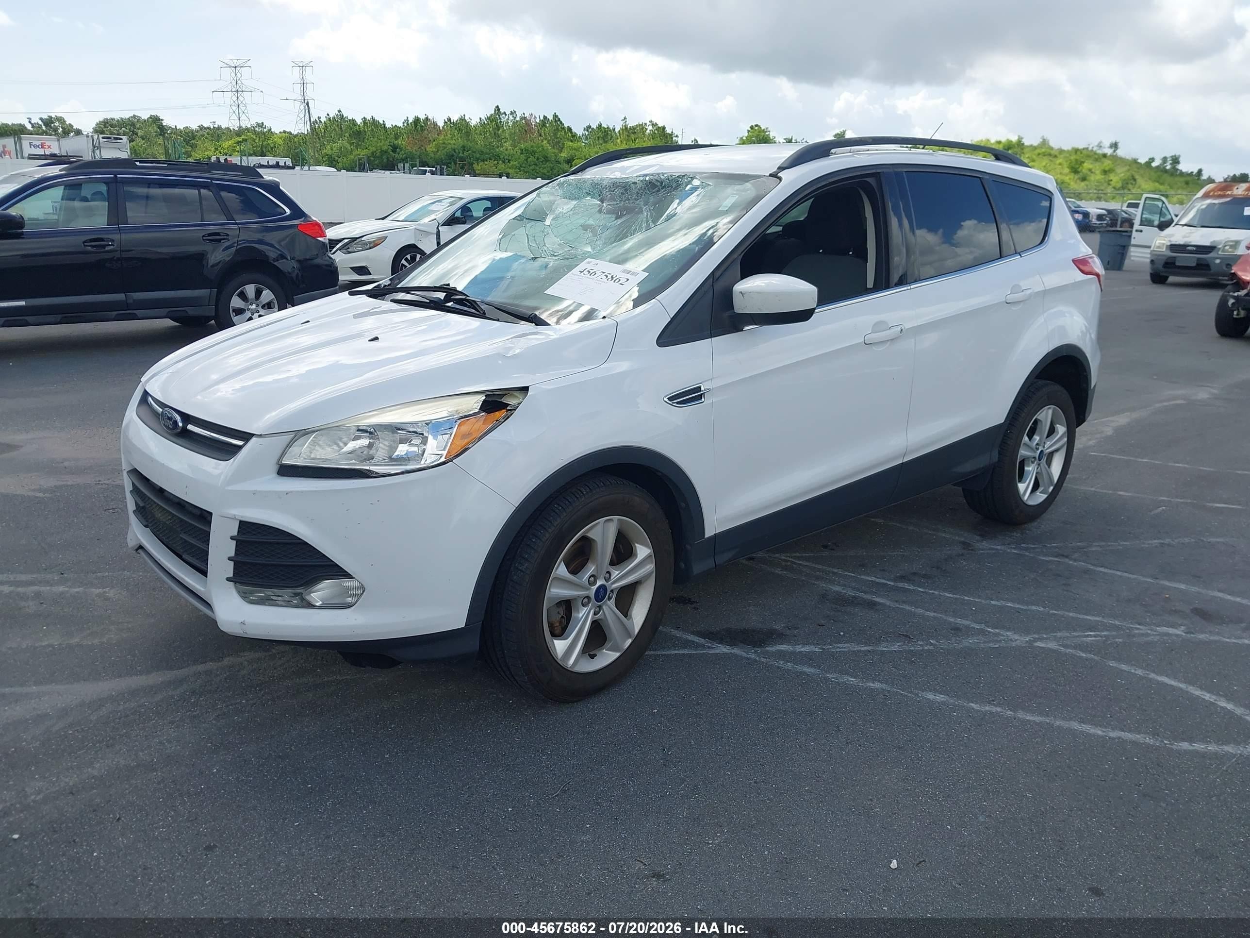 2014 Ford Escape Se White vin: 1FMCU0GX9EUD08171