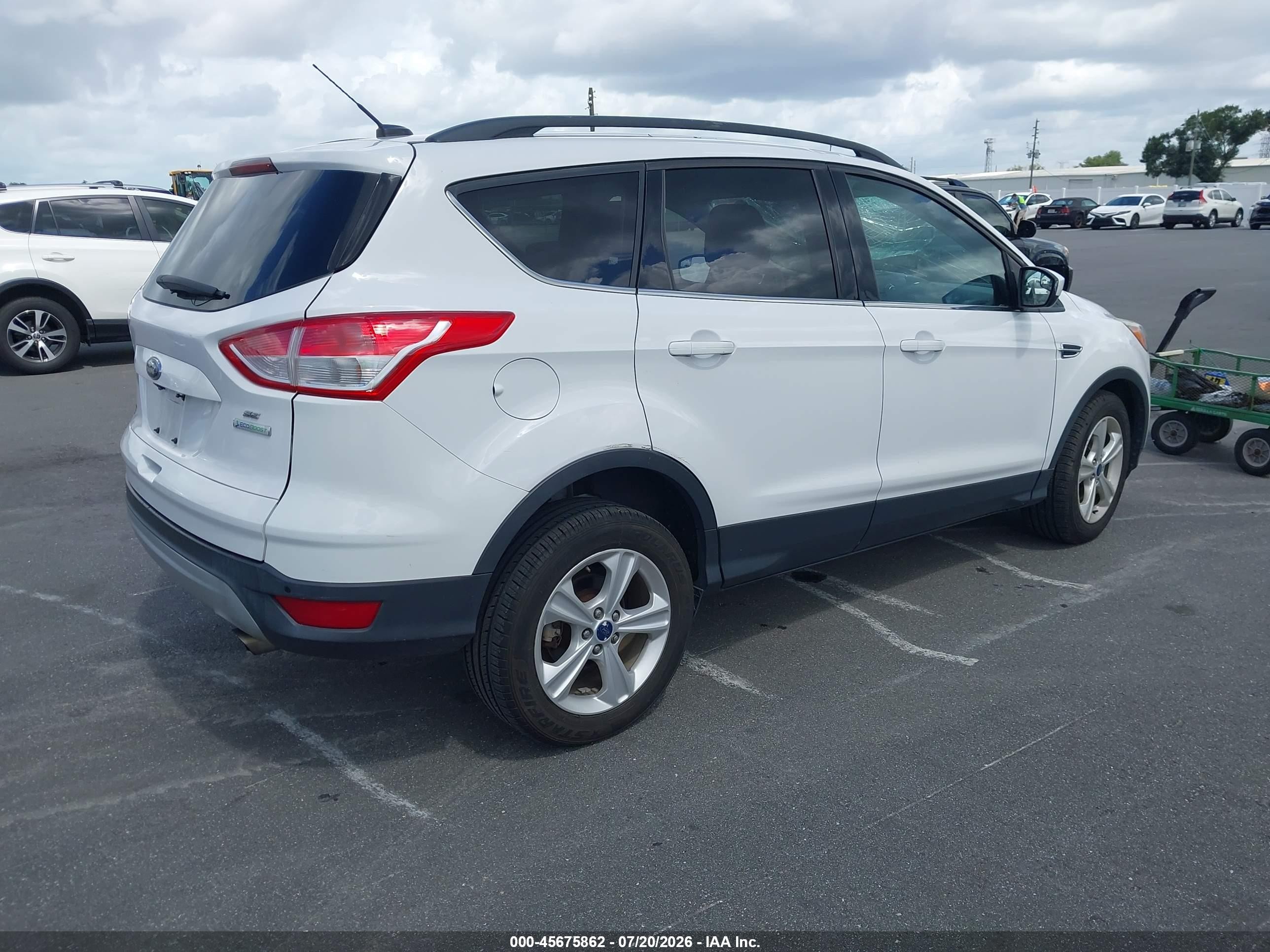 2014 Ford Escape Se White vin: 1FMCU0GX9EUD08171