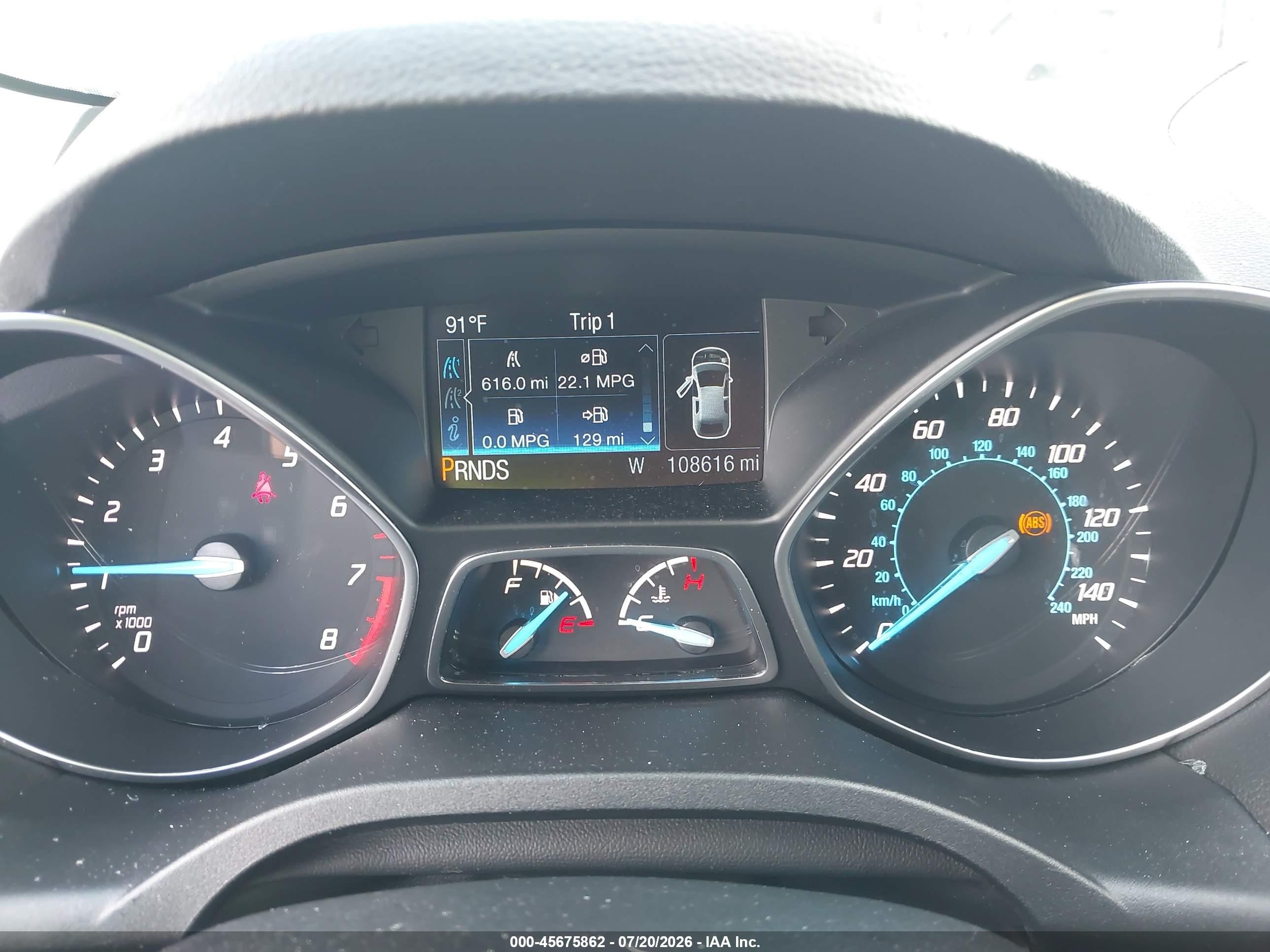 2014 Ford Escape Se White vin: 1FMCU0GX9EUD08171