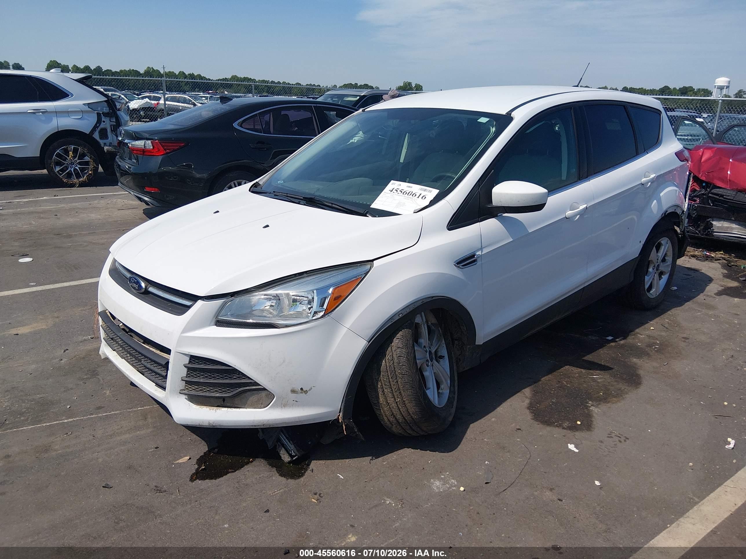 2014 Ford Escape Se White vin: 1FMCU0GX9EUD10065