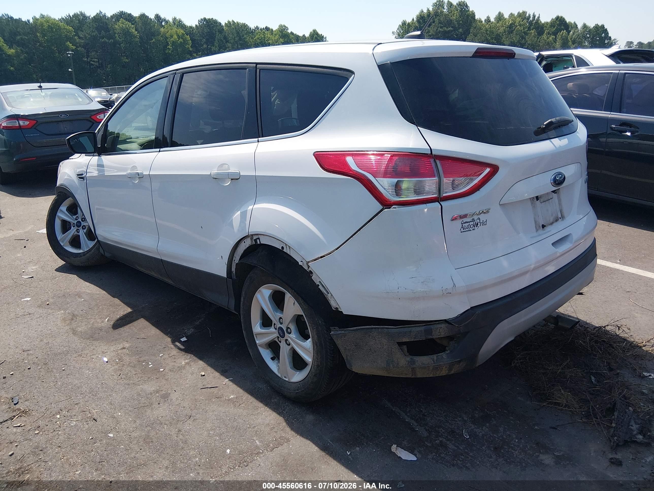 2014 Ford Escape Se White vin: 1FMCU0GX9EUD10065