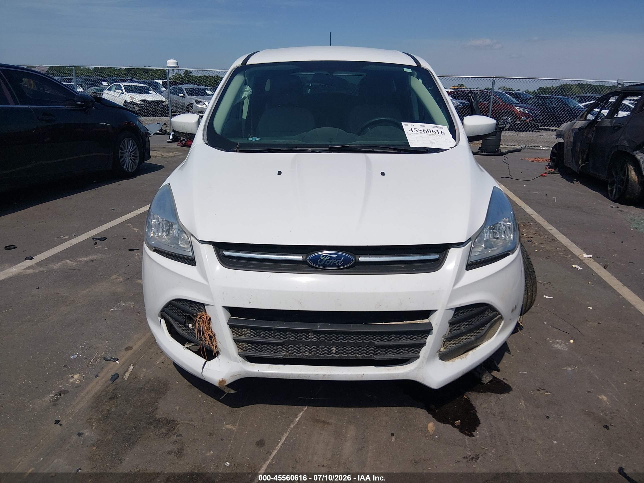2014 Ford Escape Se White vin: 1FMCU0GX9EUD10065