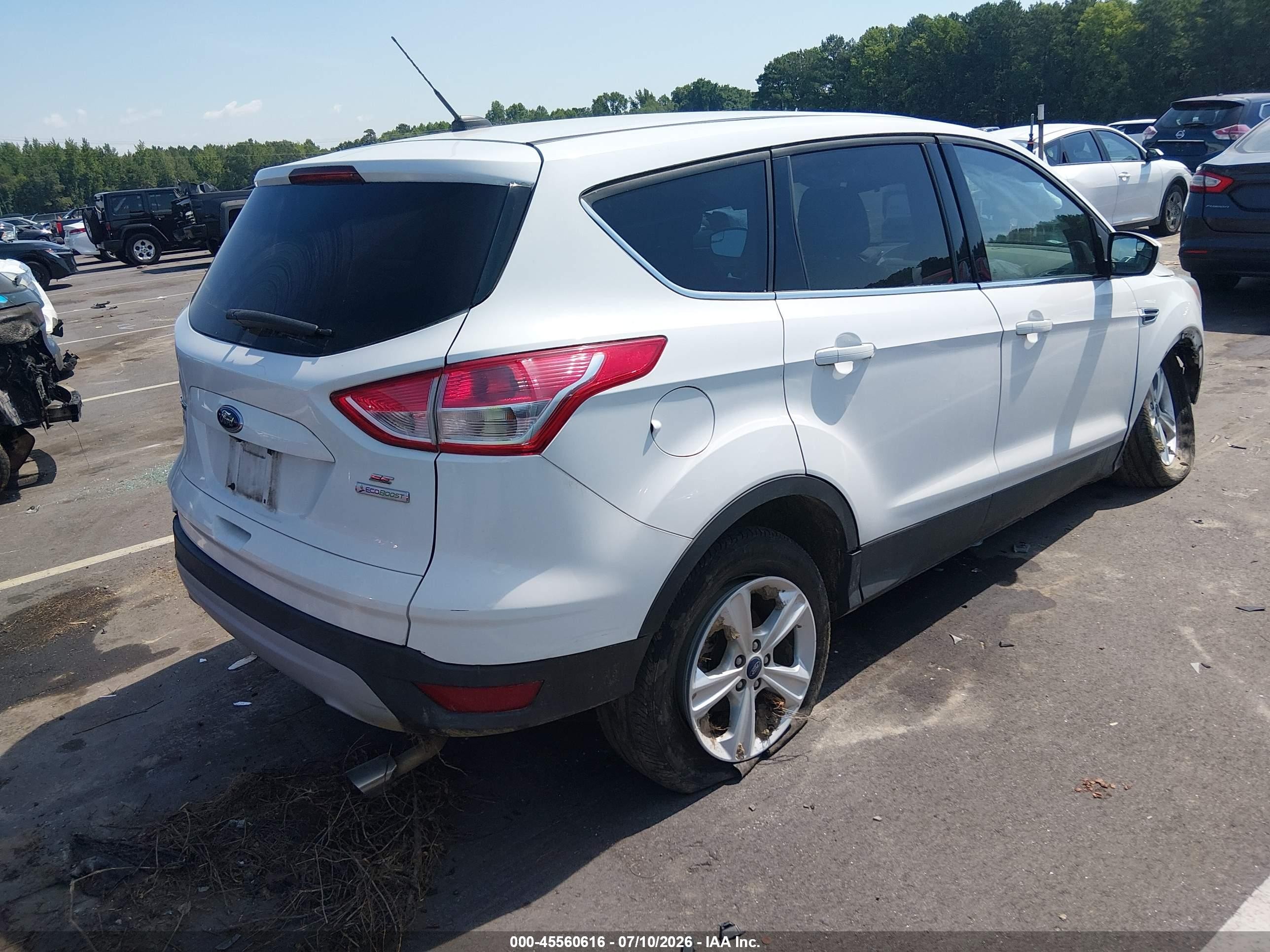 2014 Ford Escape Se White vin: 1FMCU0GX9EUD10065