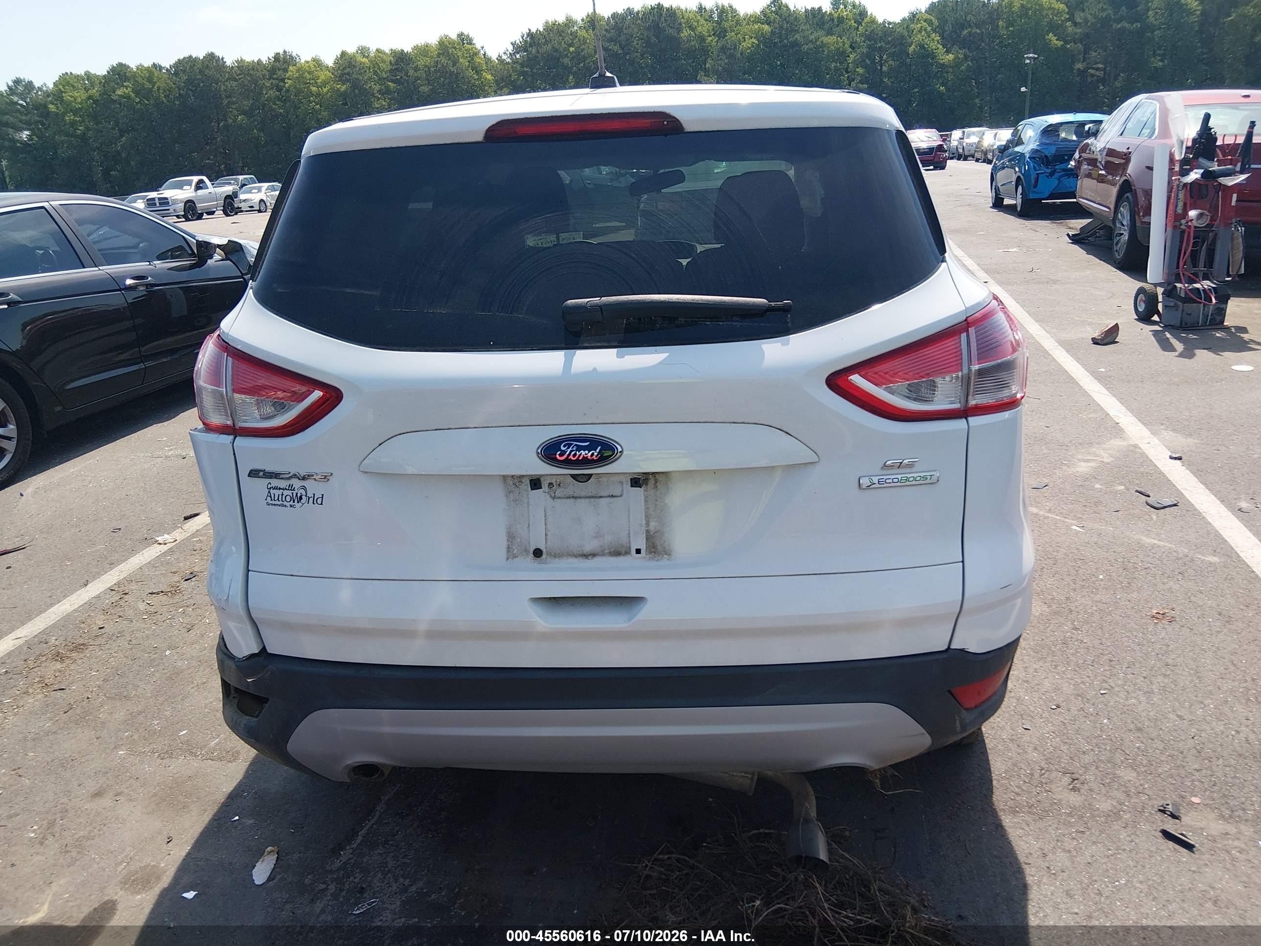 2014 Ford Escape Se White vin: 1FMCU0GX9EUD10065