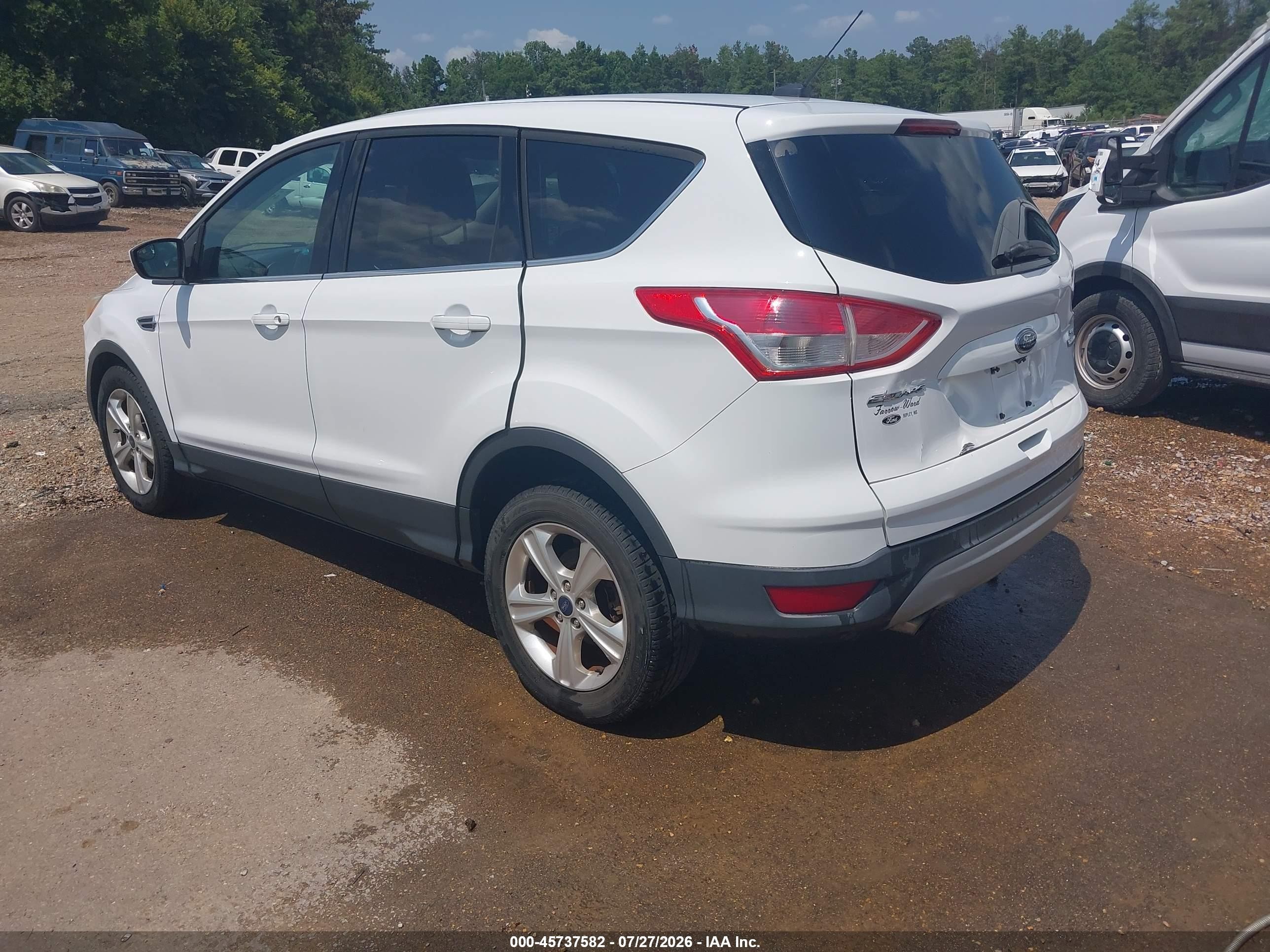 2014 Ford Escape Se White vin: 1FMCU0GX9EUD10275