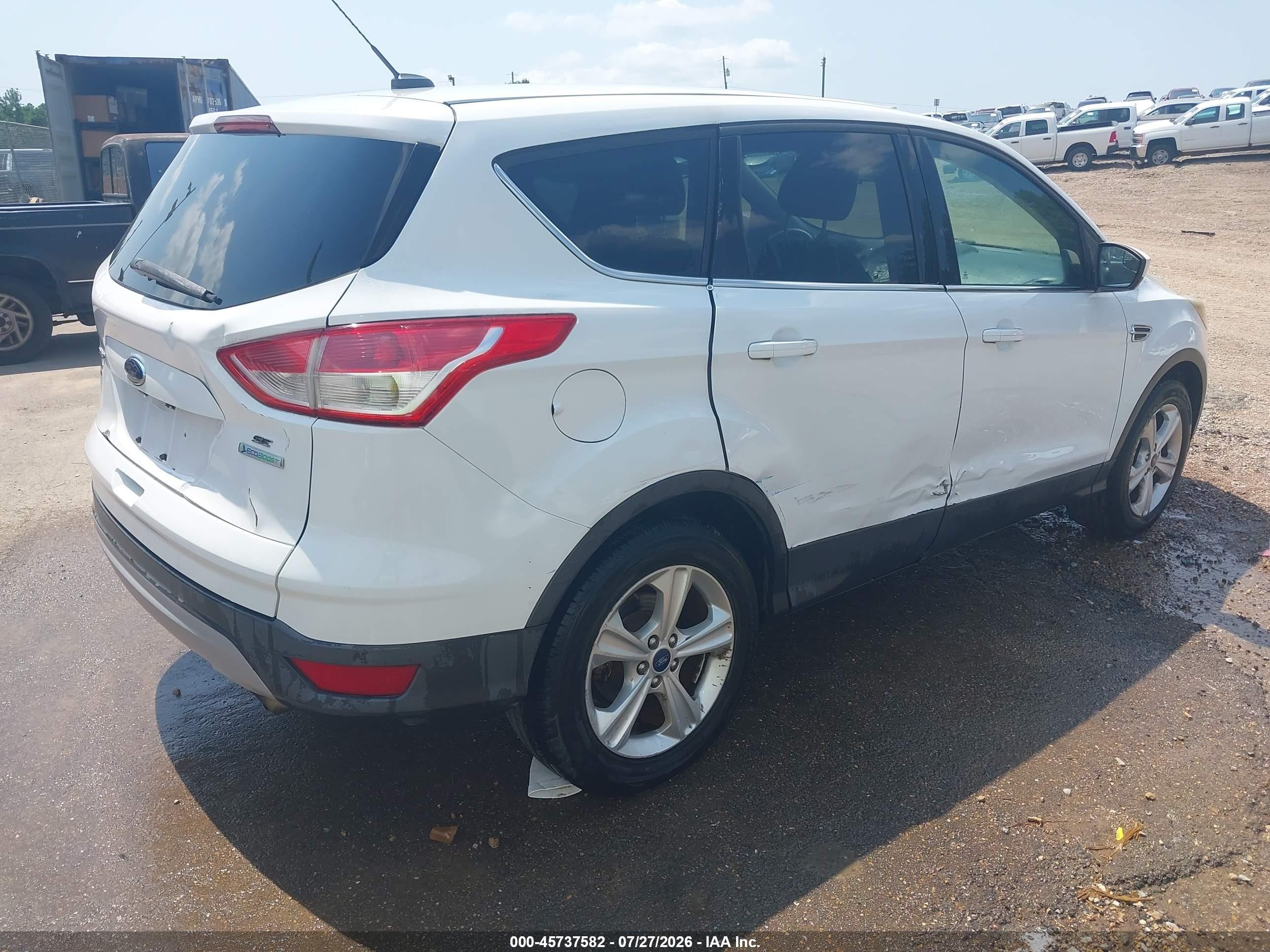 2014 Ford Escape Se White vin: 1FMCU0GX9EUD10275