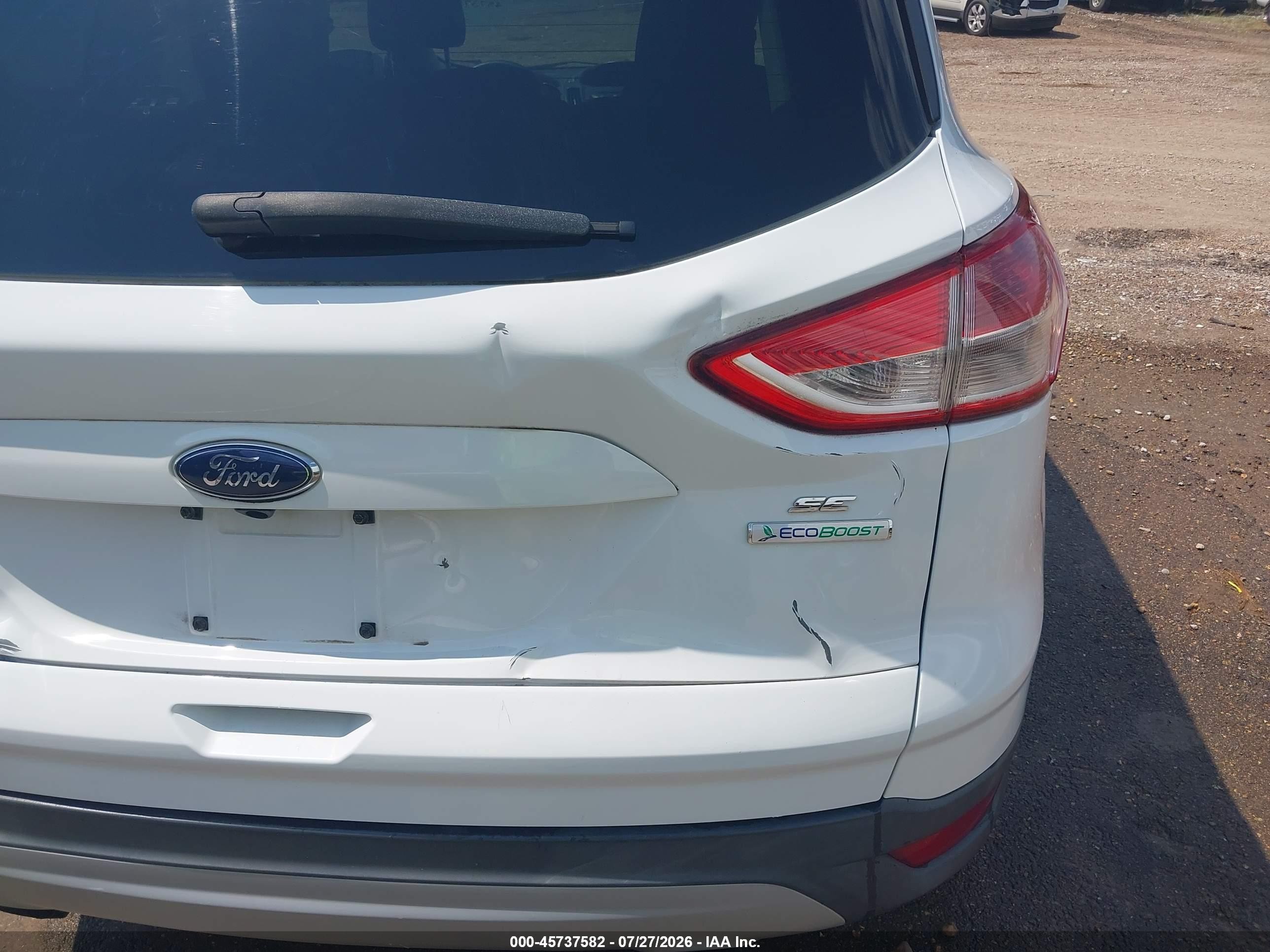 2014 Ford Escape Se White vin: 1FMCU0GX9EUD10275