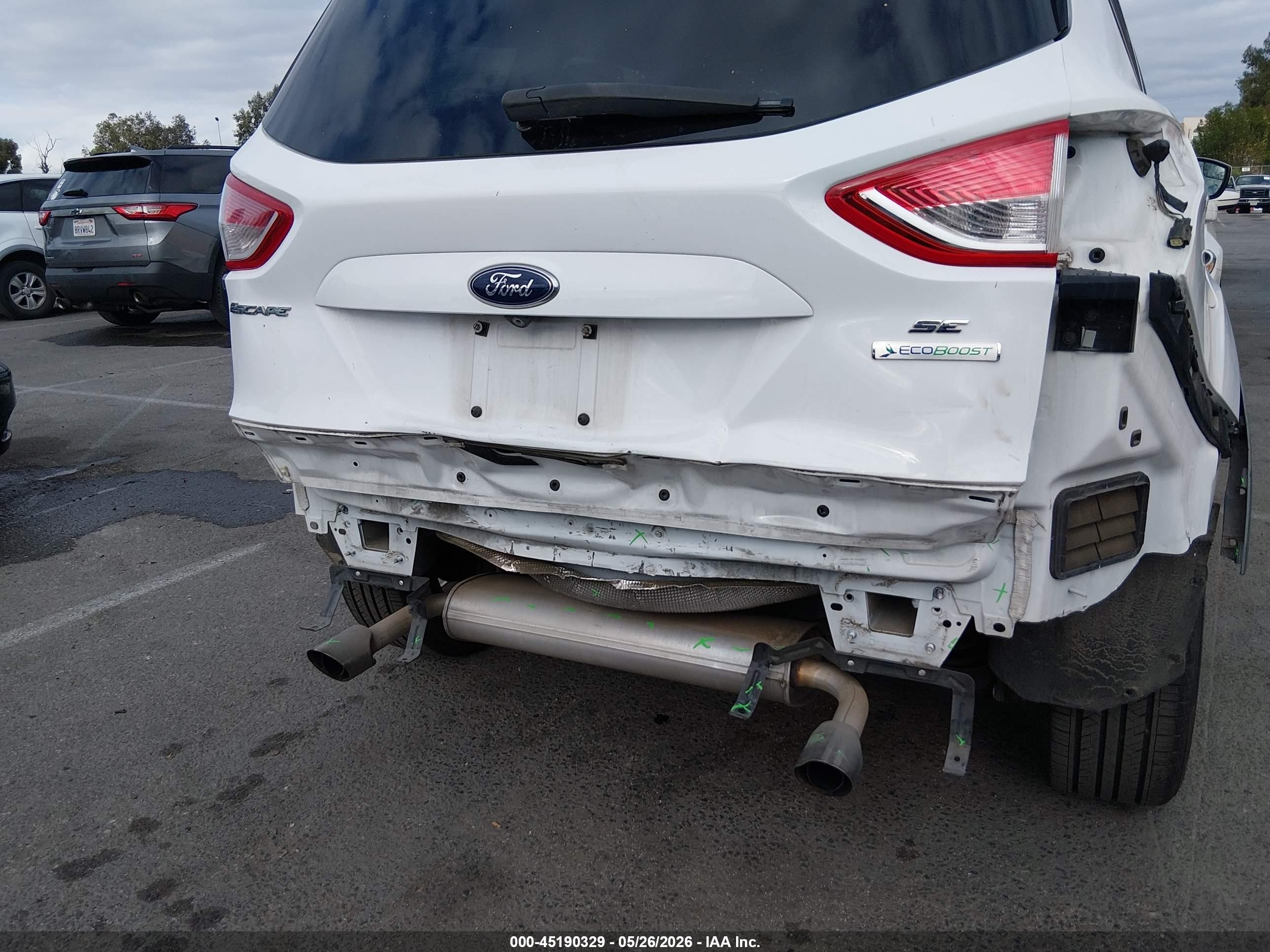 2014 Ford Escape Se White vin: 1FMCU0GX9EUD80990
