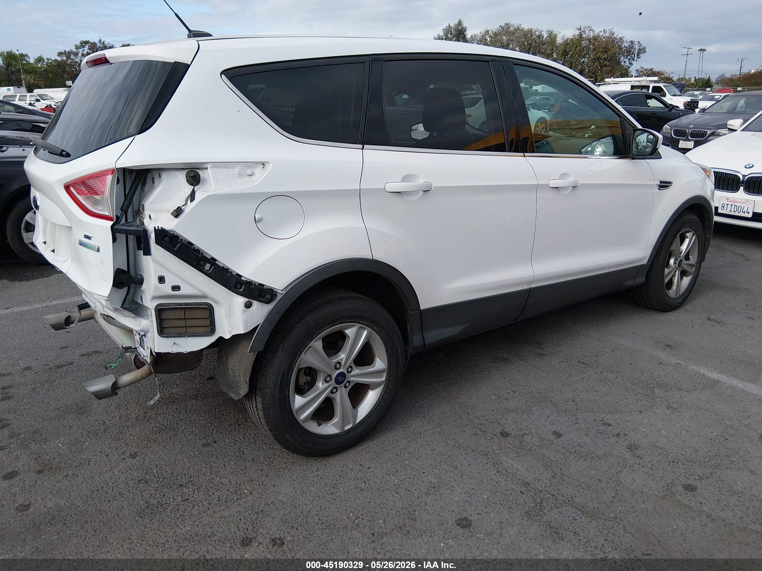 2014 Ford Escape Se White vin: 1FMCU0GX9EUD80990