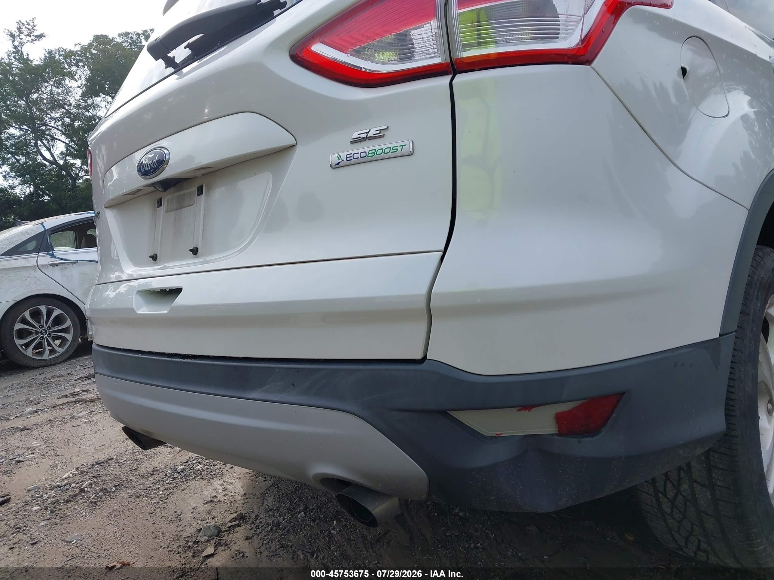 2014 Ford Escape Se White vin: 1FMCU0GX9EUE20372